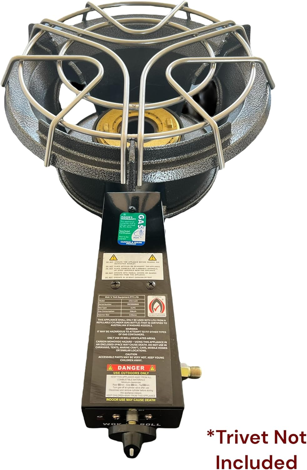 Wok 'N' Roll Inferno20 High Pressure Wok Burner - Heat Output: 20 Kw (72 Mj/H) image number 4