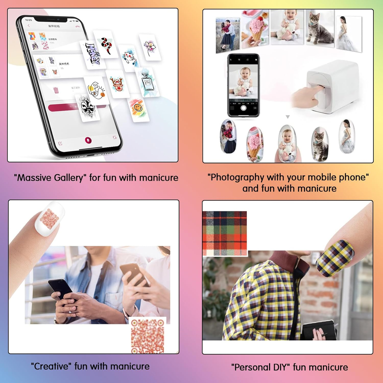 Mini Portable Nail Painting Machine,Digital Mobile Nail Art Printer,Smart Phone Control Wireless Wifi Signal,Smart 3D Nail Art Printer,Rosegold - Pink image number 7