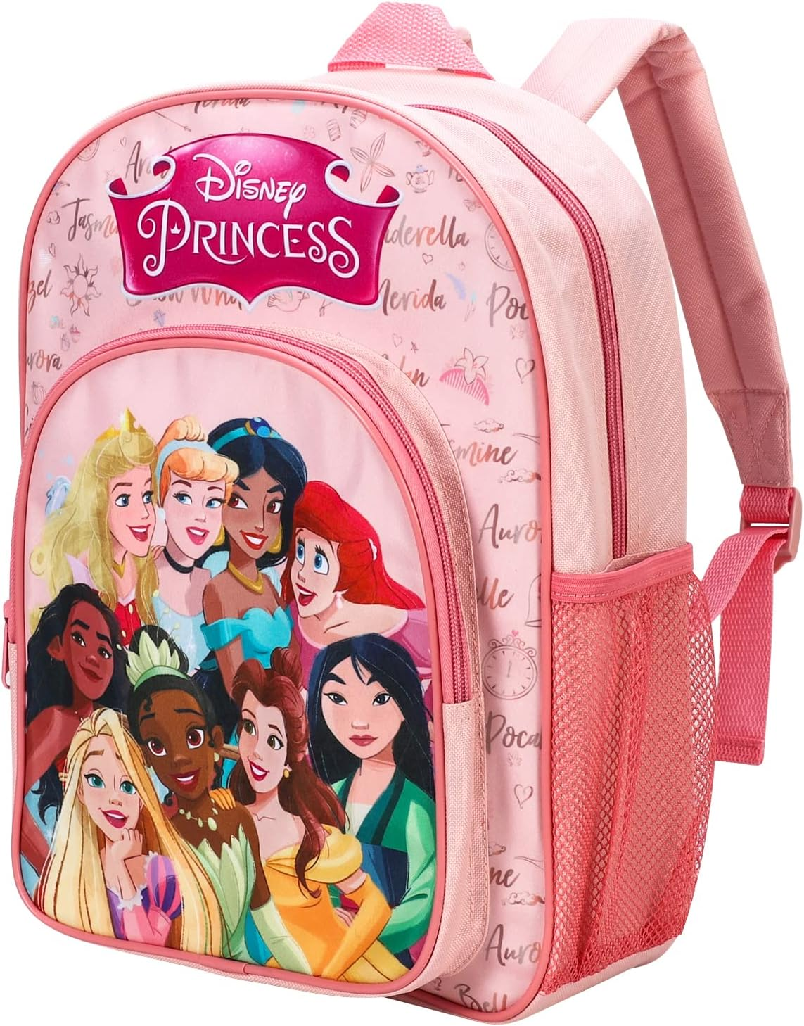 William Lamb Disney Princess Kids Childrens Premium Backpack School Rucksack Travel Bag Boys Girls with Side Mesh Pocket and Front Zipped Pocket,Multicolour,36.7Cm (H),26Cm (W),13Cm (D),02909,