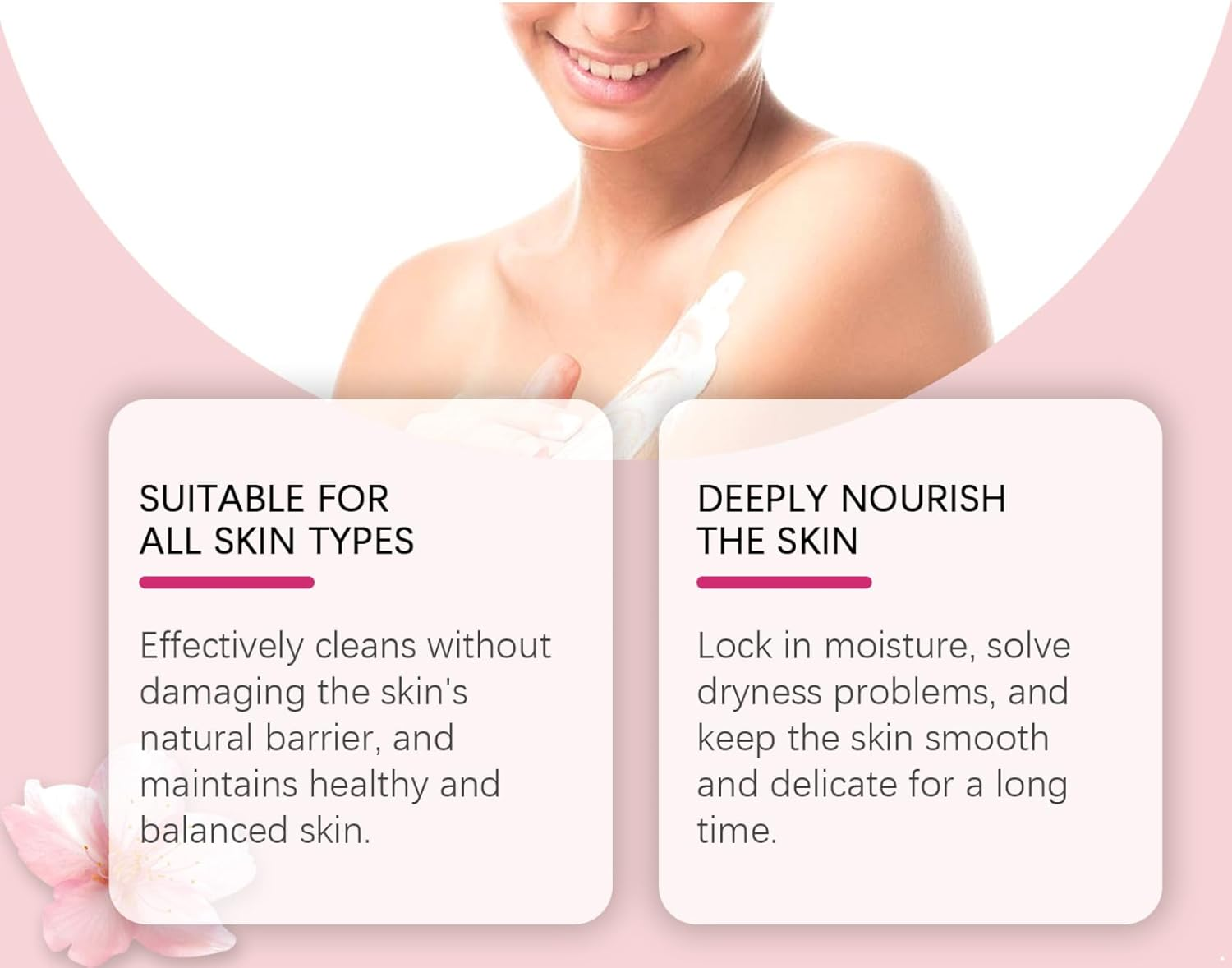 Jugaoge Refreshing Cherry Blossom Scented Body Wash Cream and Perfume Set 3 Piece Kit for Hydrated Skin Pink One Size image number 4