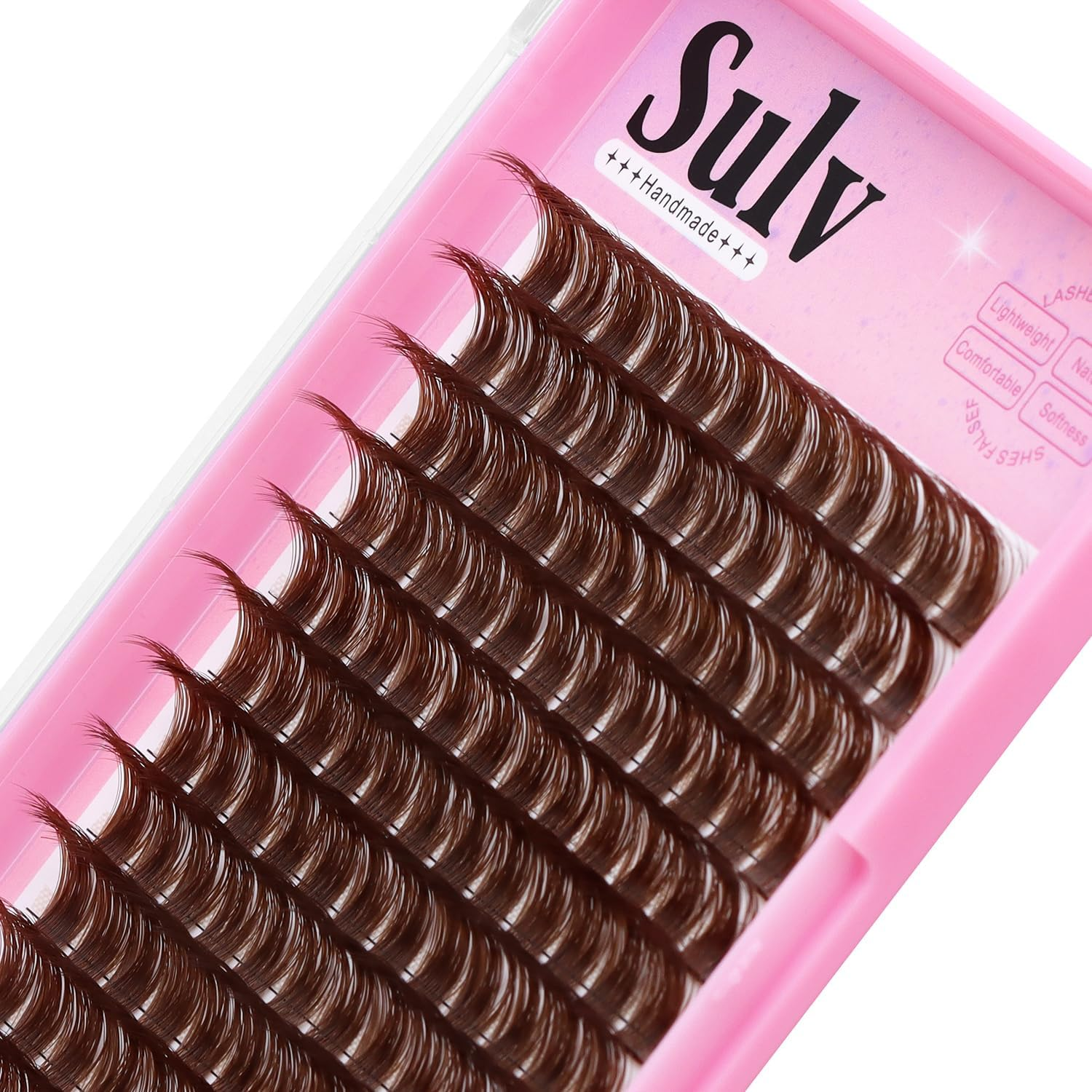 SULV Dark Brown DIY Lash Extension Cluster Volume Lash Clusters 144PCS D Curl 8-20Mm Mixed to Choose Individual Lashes Clusters Eyelash Extension Cluster (C#-Ws-Dark Brown-10-12-14-16Mm Mixed) image number 5