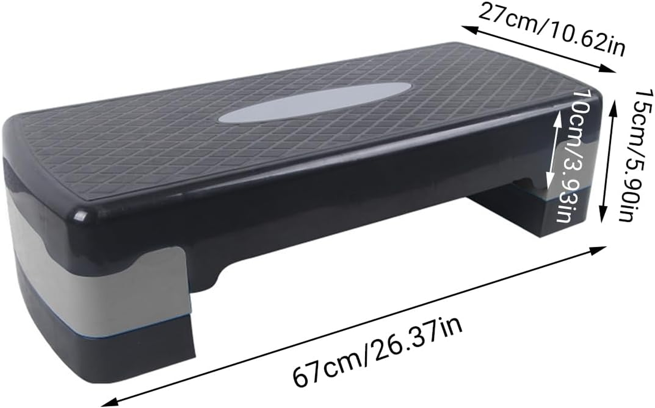 AIMALL Aerobic Step Platform for Home Gym - Adjustable Exercise Stepper with Non-Slip Surface and Anti-Skid Rubber Feet, Fitness Block Bench Riser