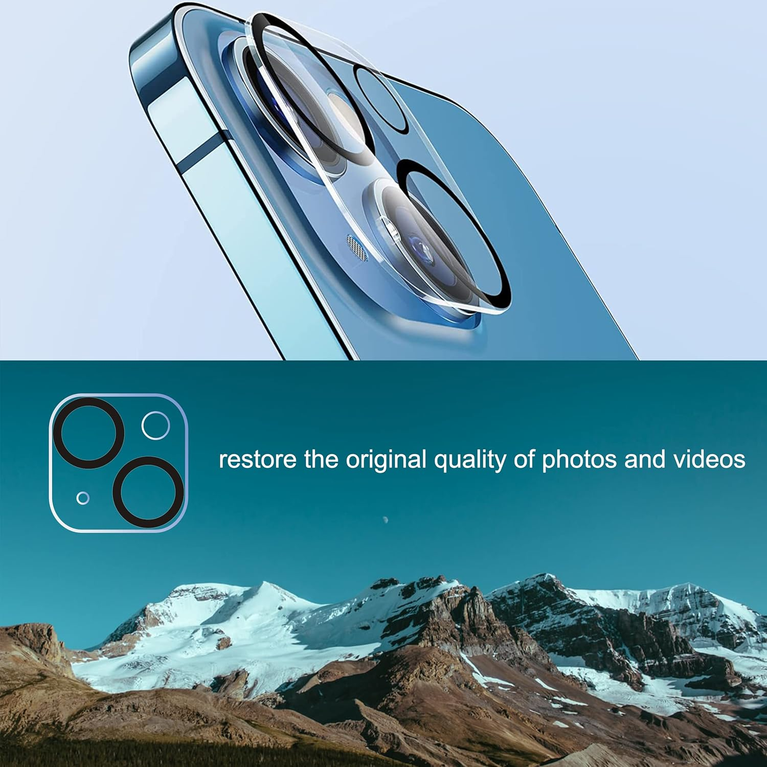Ailun 3 Pack Camera Lens Protector for Iphone 15 / Iphone 14 ＆ Iphone 15 Plus/Iphone 14 Plus,Tempered Glass,9H Hardness,Ultra Hd,Anti-Scratch,Case Friendly,Does Not Affect Night Shots image number 3