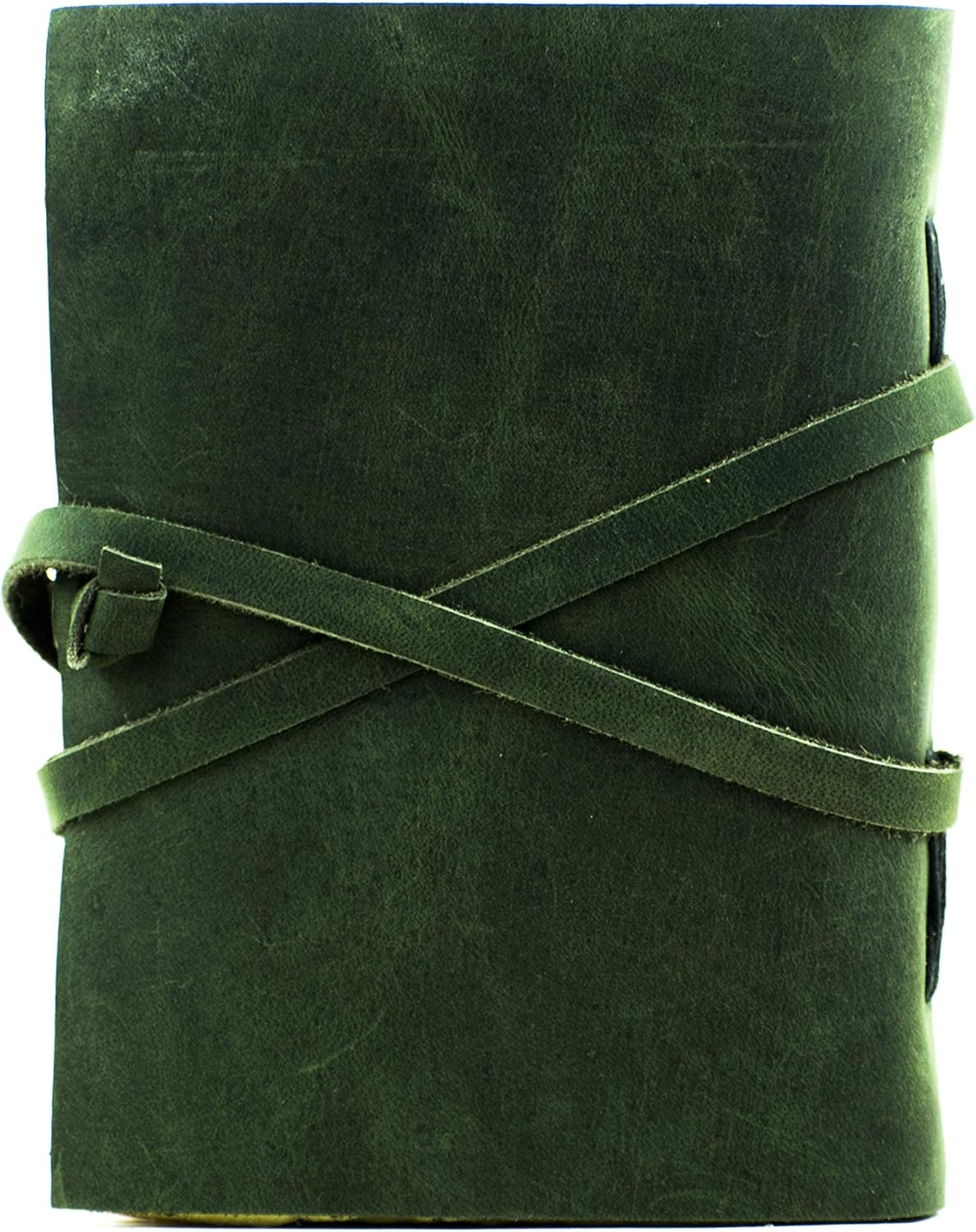 Overdose Deckle Green Leather Journals - Vintage Leather Journal for Men & Women | Travel Journal & Sketch Writing Journal for Personal Diary | Leather Bound Notebook Journal | Leather Sketchbook | Unlined Paper | Handmade Vintage Deckle Edge - 6 X 8 Inches | 15.24 X 20.32 Cm image number 3