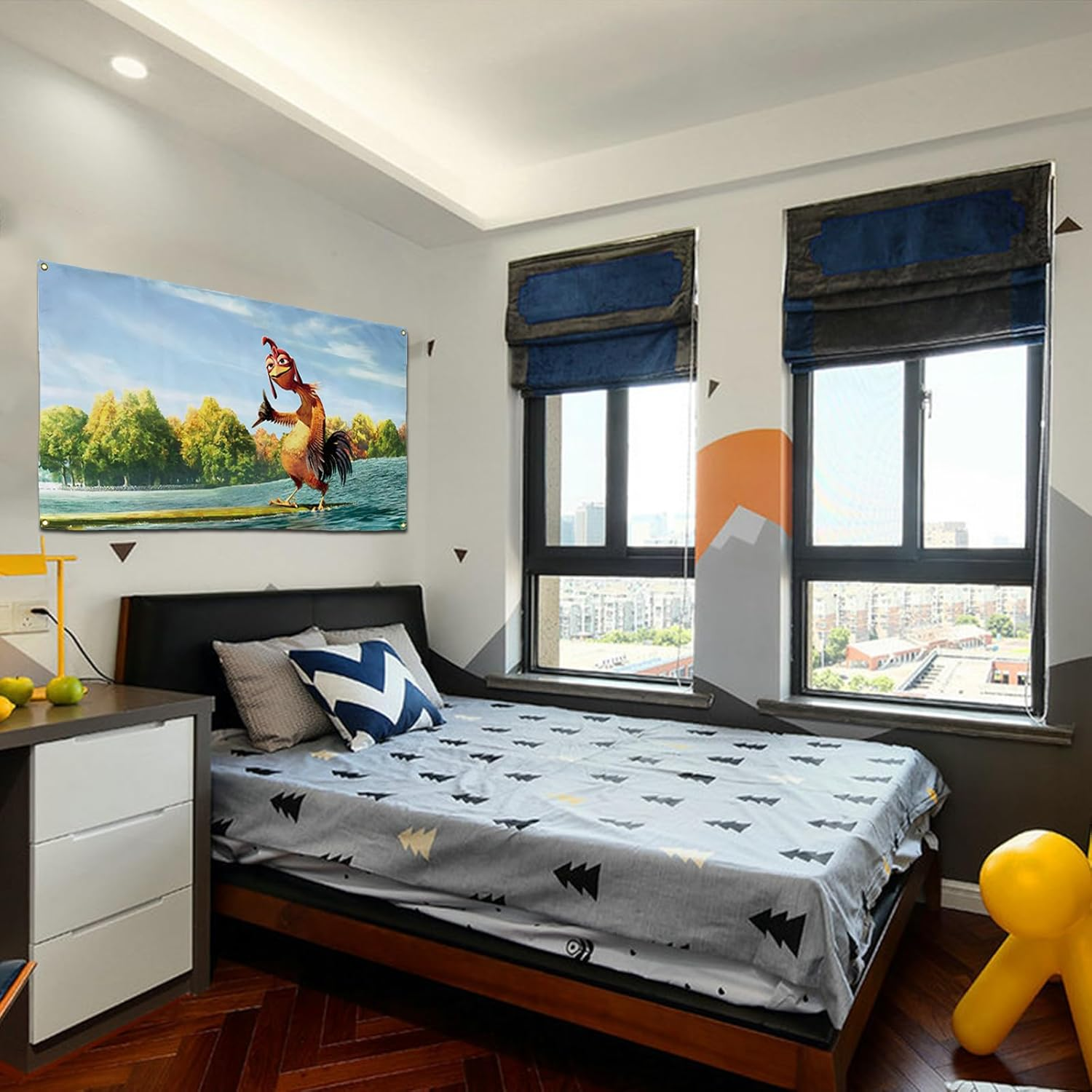 Gerrit Chicken Joe Flag 3X5 Ft Double Sided Printing Hd Patterns Flags for Bedroom Xavier Wulf Tapestry Funny Flags Banner Man Cave University Dormitory Family 100% Polyester, Black image number 1