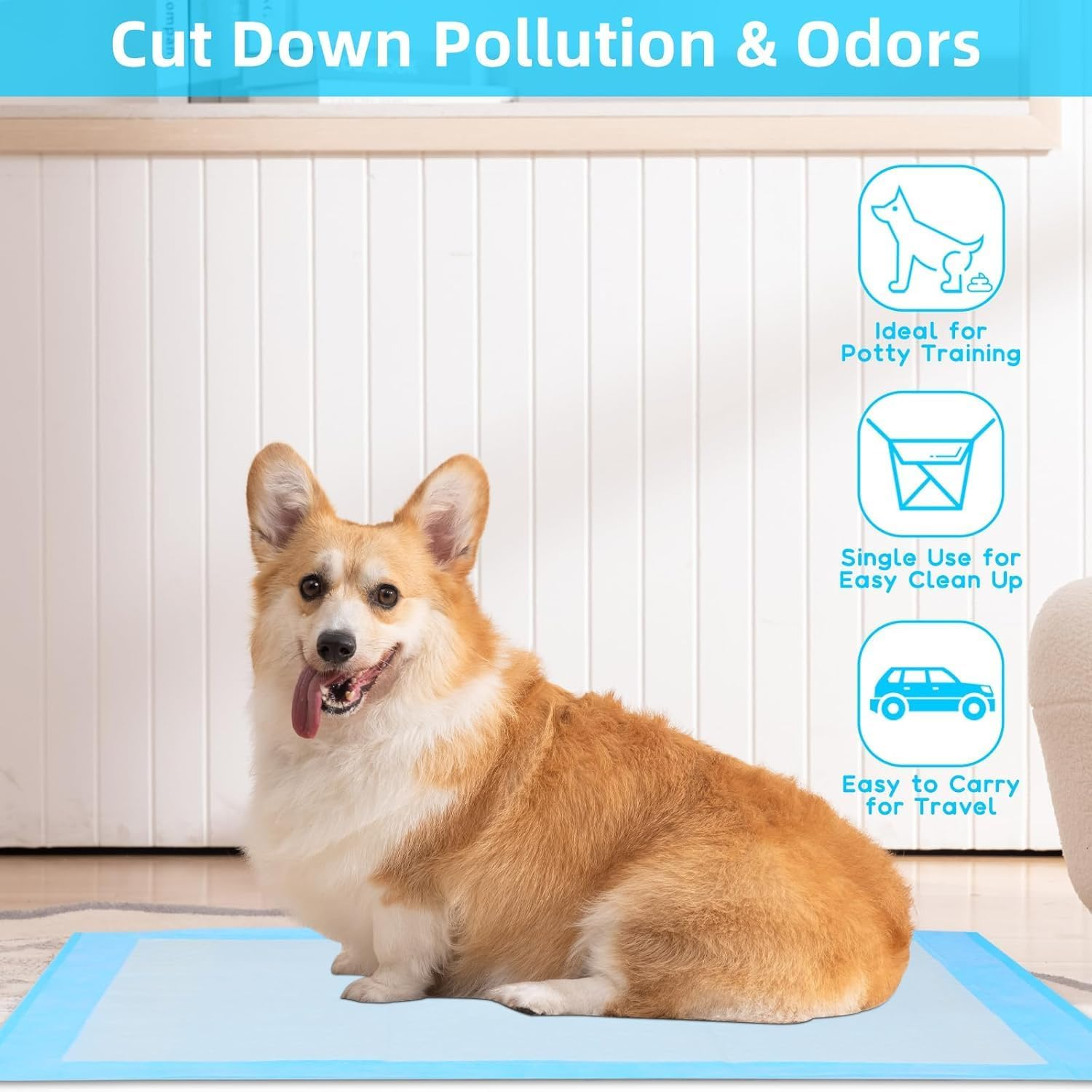 Mumoo Bear Dog Training Pads Puppy Pee Pads Leak-Proof Potty Pads for Dogs, Puppies, Cats, Rabbits, Quick Absorb Disposable Pet Training Pads for Housetraining (60 * 60Cm,40Pcs) image number 5