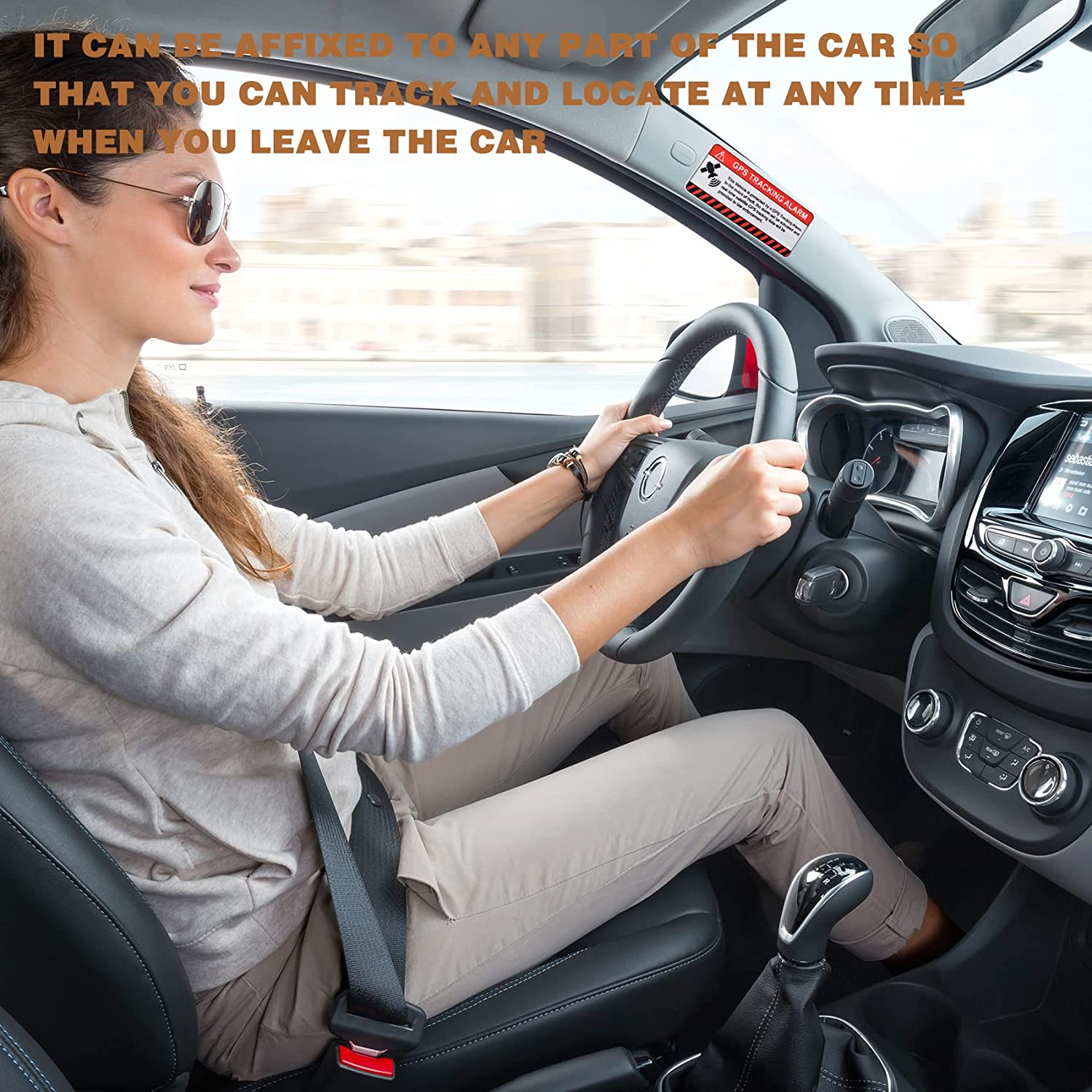 10 Pcs GPS Tracking Sticker, Car Alarm Sticker, Self Adhesive Anti-Theft Car Decals with GPS Tracking Warning Sign, 2 X 4 Inch image number 2