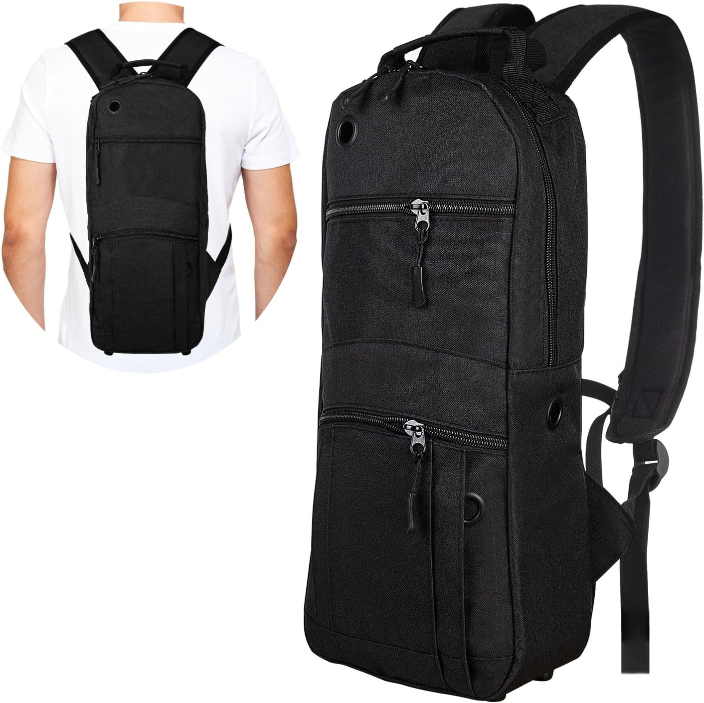 Portable Oxygen Tank Backpack for Size M2, B/M6, C/M9, ML6, A/M4, C/M9, Comfortable Medical Oxygen Cylinder Backpack Bag with Durable Straps for Travel - Not Suitable for Size D (Black), Black