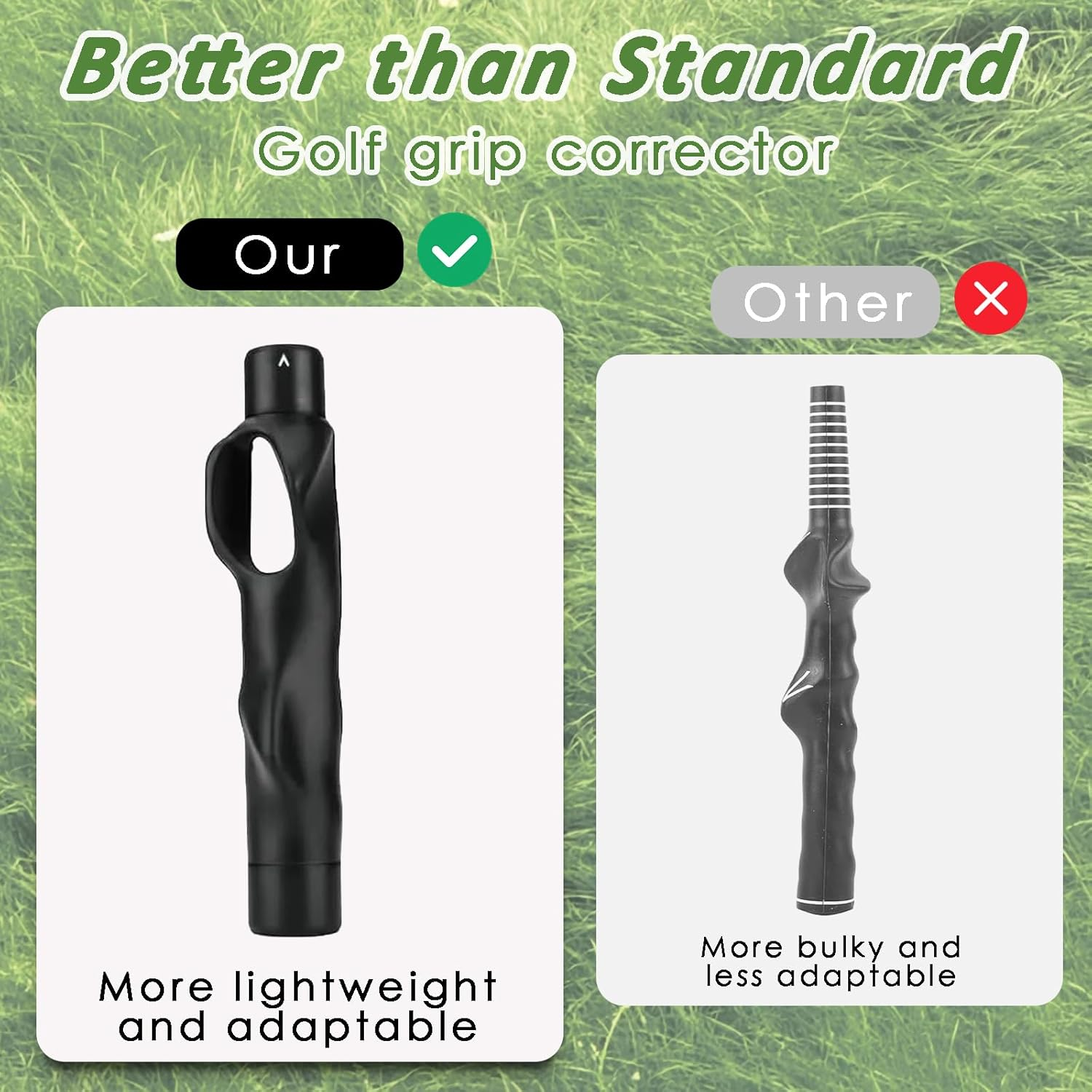 1Pcs Golf Club Grips, Golf Grip Training Aid, Premium Swing Training Aid for Muscle Memory for Golf Beginner Men Women Kids Golf Grip Trainer( Black ) image number 5