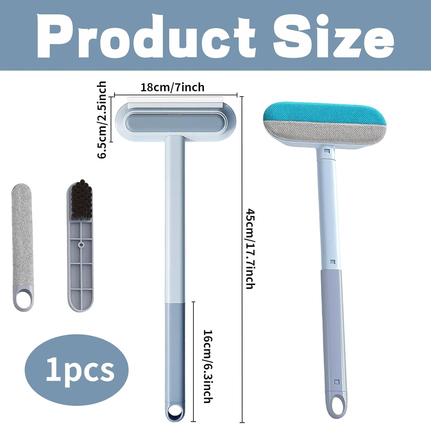 1 Set Pet Hair Remover Brush, Long Handle Hair Remover for Dog Hair and Cat Hair, Effective Pet Hair Remover for Furniture, Carpets and Car Seats, 18.5 Cm X 59 Cm image number 1