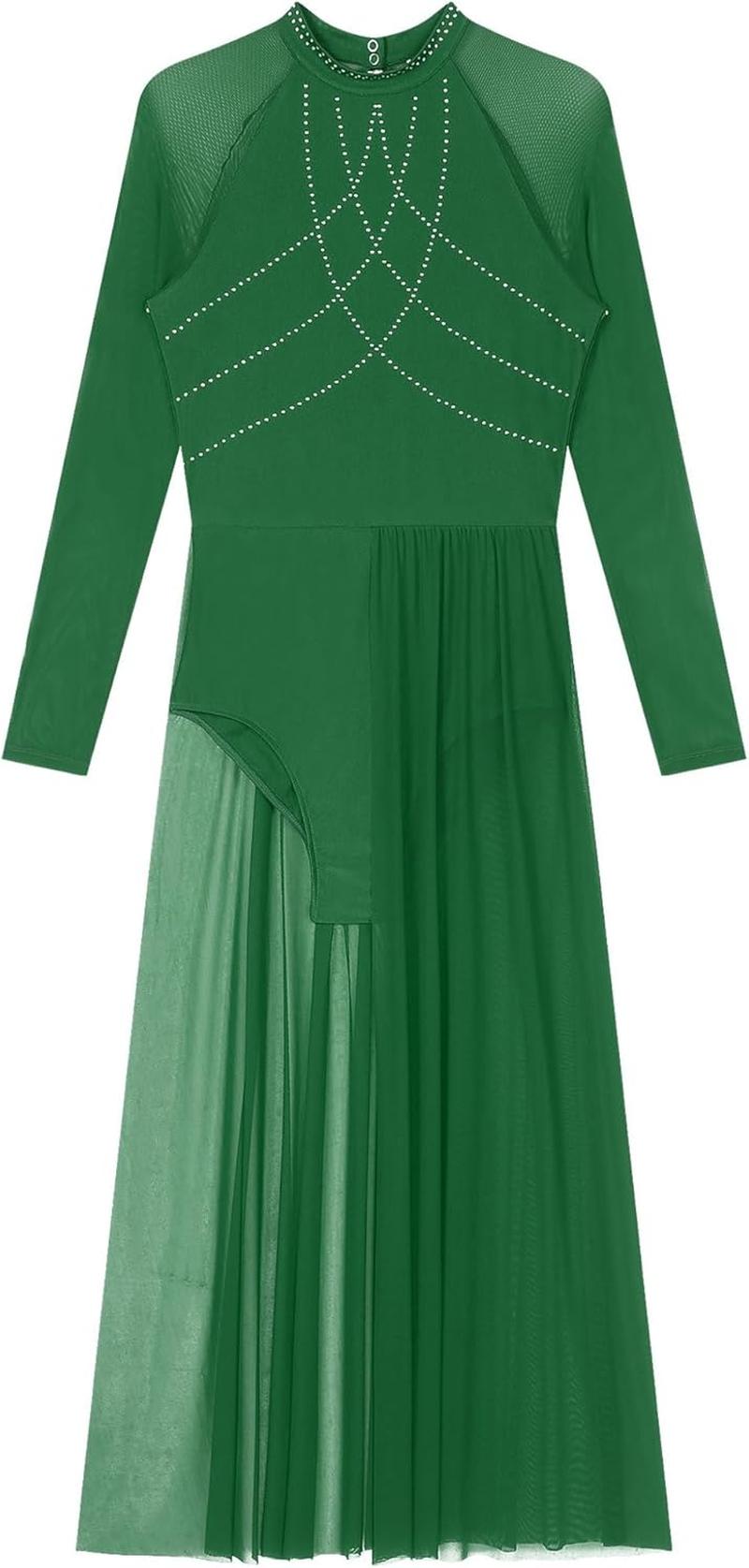 Loodgao Women'S Long Lyrical Dance Costume Split Sleeved Modern Contemporary Dance Dress