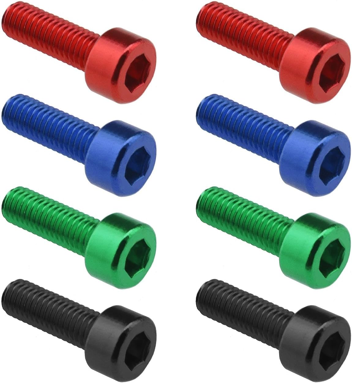 Emsea 8Pcs Water Bottle Cage Bolts Aluminium Alloy Bicycle Water Bottle Holder Screws Fit for Most Bicycle Multicoloured Water Bottle Cage Screws image number 2