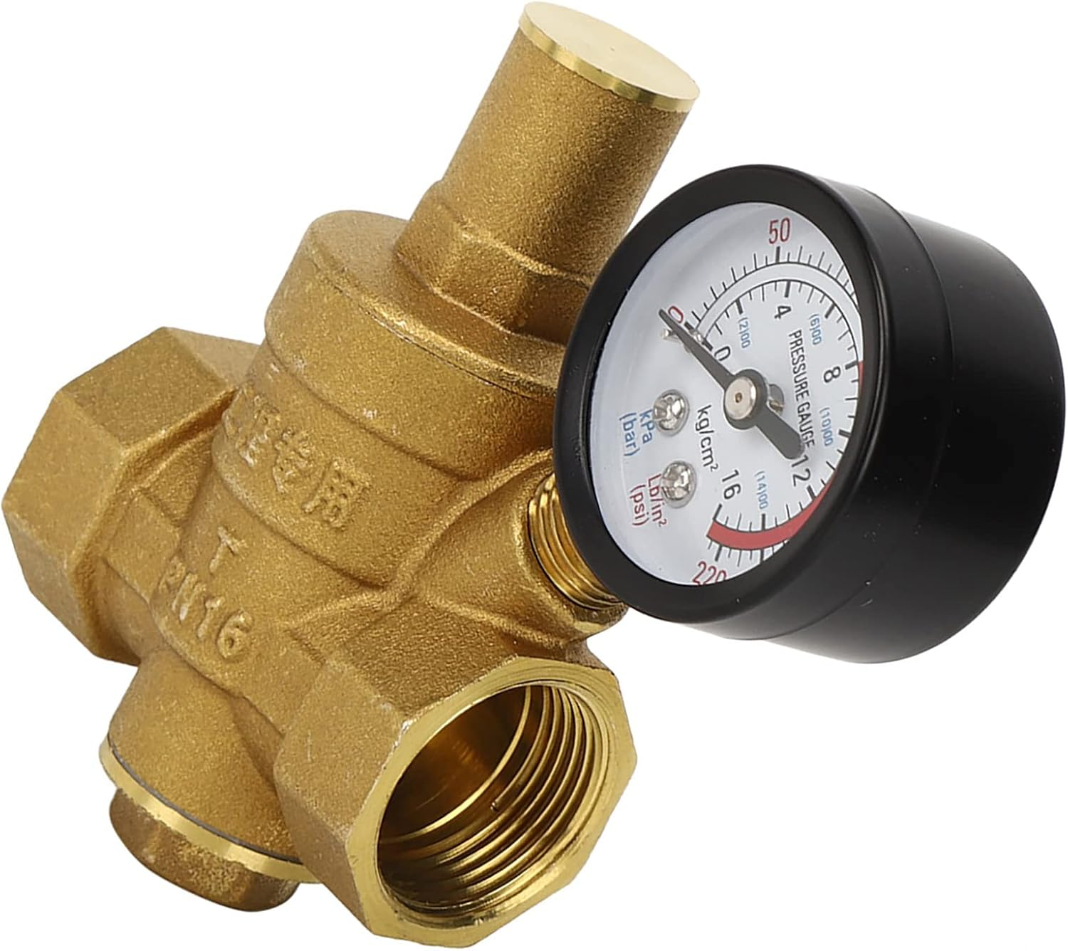 DN20 Brass Water Pressure Reducer with Measurement Device to Install Domestic Water Equipment image number 1