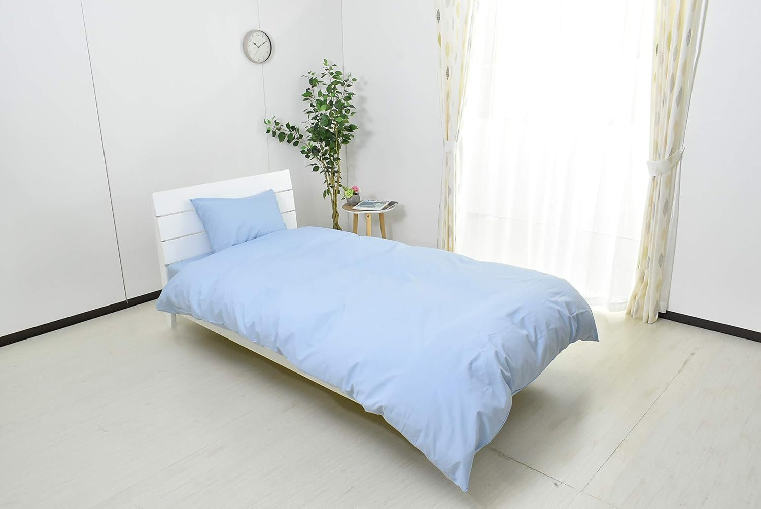 Oshin OS-AM1177 Bedding Cover Set, Blue, Throw 59.1 X 82.7 Inches (150 X 210 Cm), Bed 39.4 X 78.7 X 9.8 Inches (100 X 200 X 25 Cm), Pillow Case 17.3 - Beige Am10723 image number 2