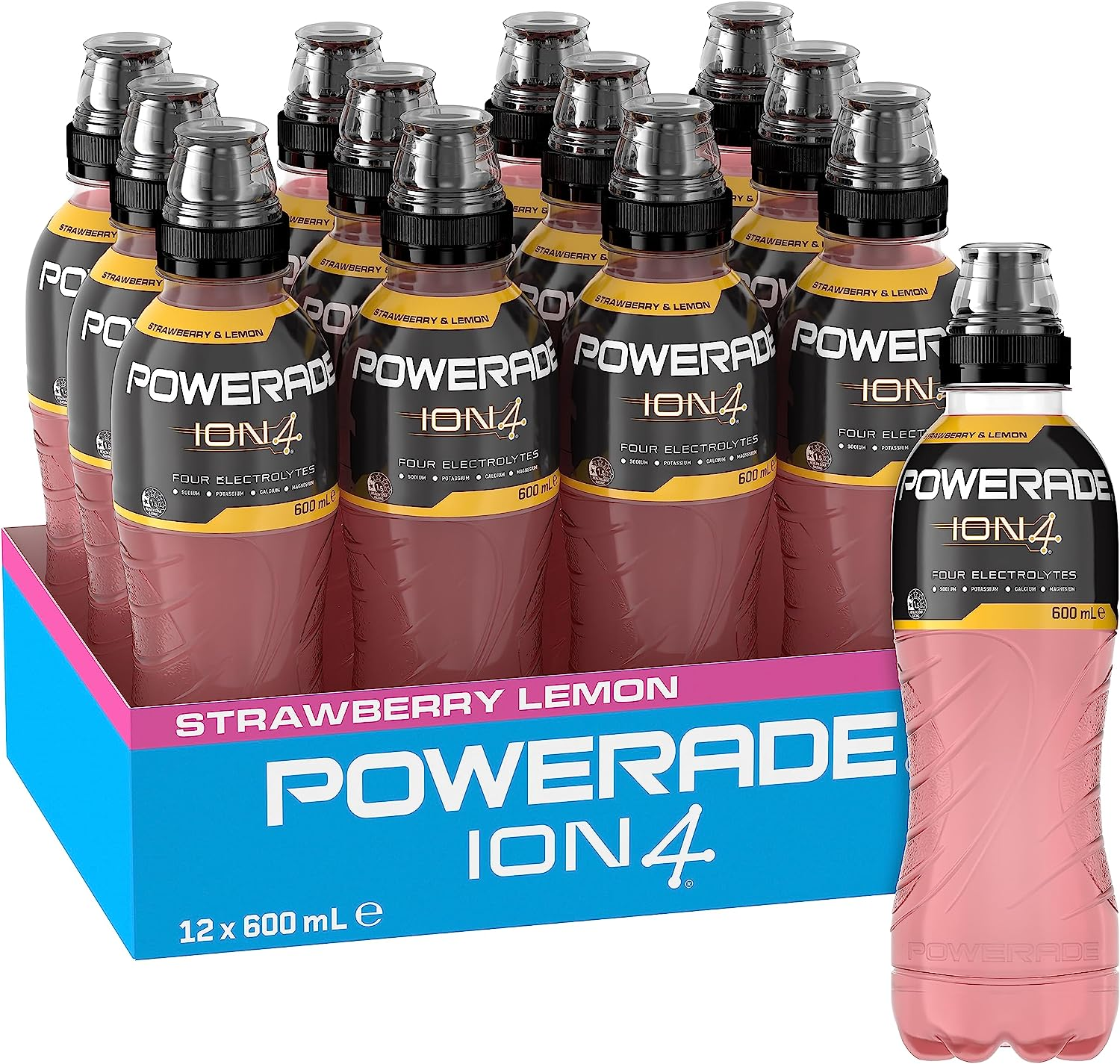 Powerade Strawberry Lemon Multipack Sipper Cap Bottles 12 X 600Ml image number 4
