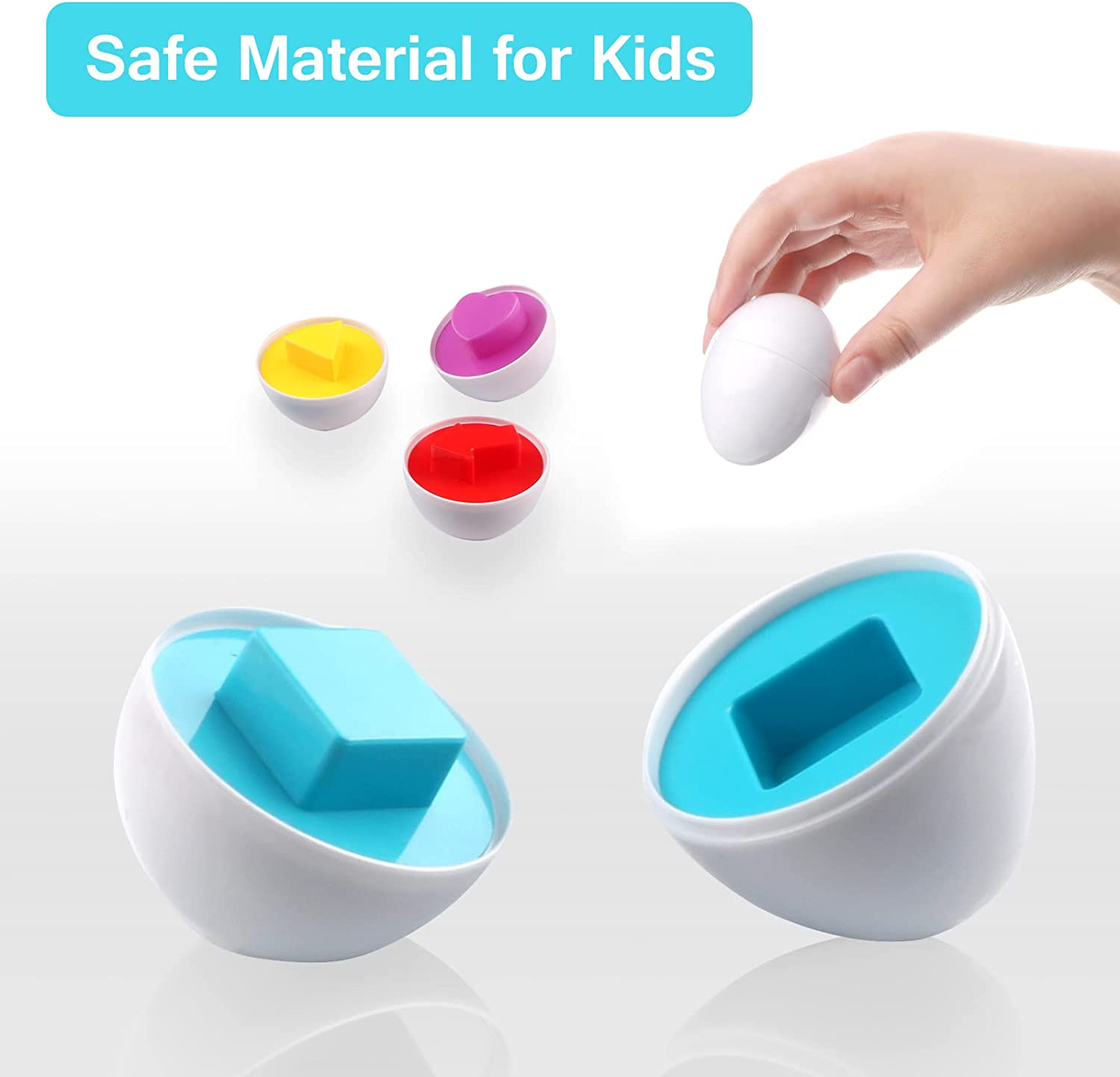 Toddler Toys Matching Eggs Color & Shape Recoginition Sorter Puzzle, Fine Motor & Sensory Toys, Early Learning Educational Montessori Toy for Boys Girls 3 Years Old (12PCS) image number 3