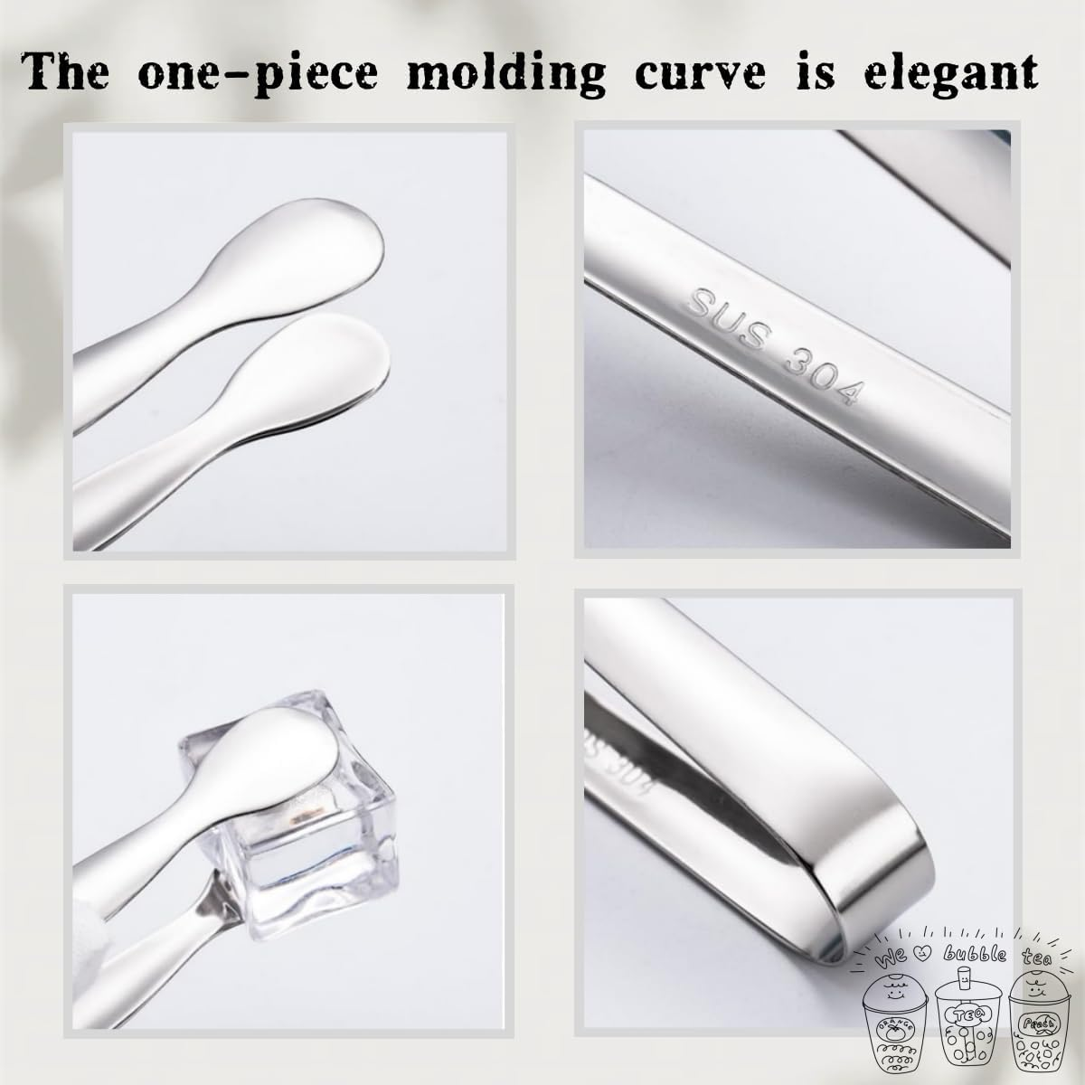 Stainless Steel Mini Ice Tongs, Silver Kitchen Tongs, for Tea Parties, Coffee Bars, Dessert Bars, 15 Pieces image number 6