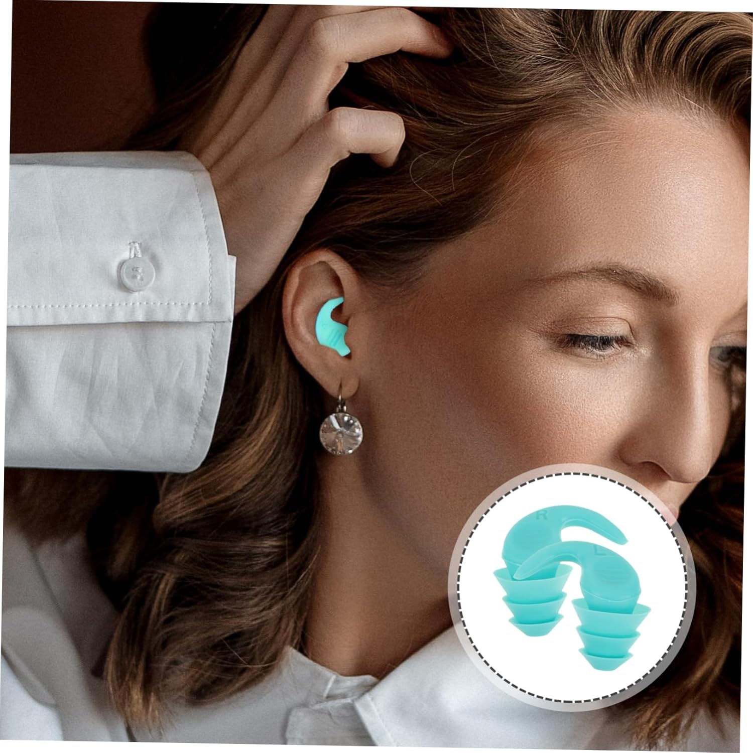 KONTONTY Noise Reduction Silicone and Studying Comfortable Pressure Fit Noise Cancelling Earbuds for Work Concerts and Travel Green image number 5