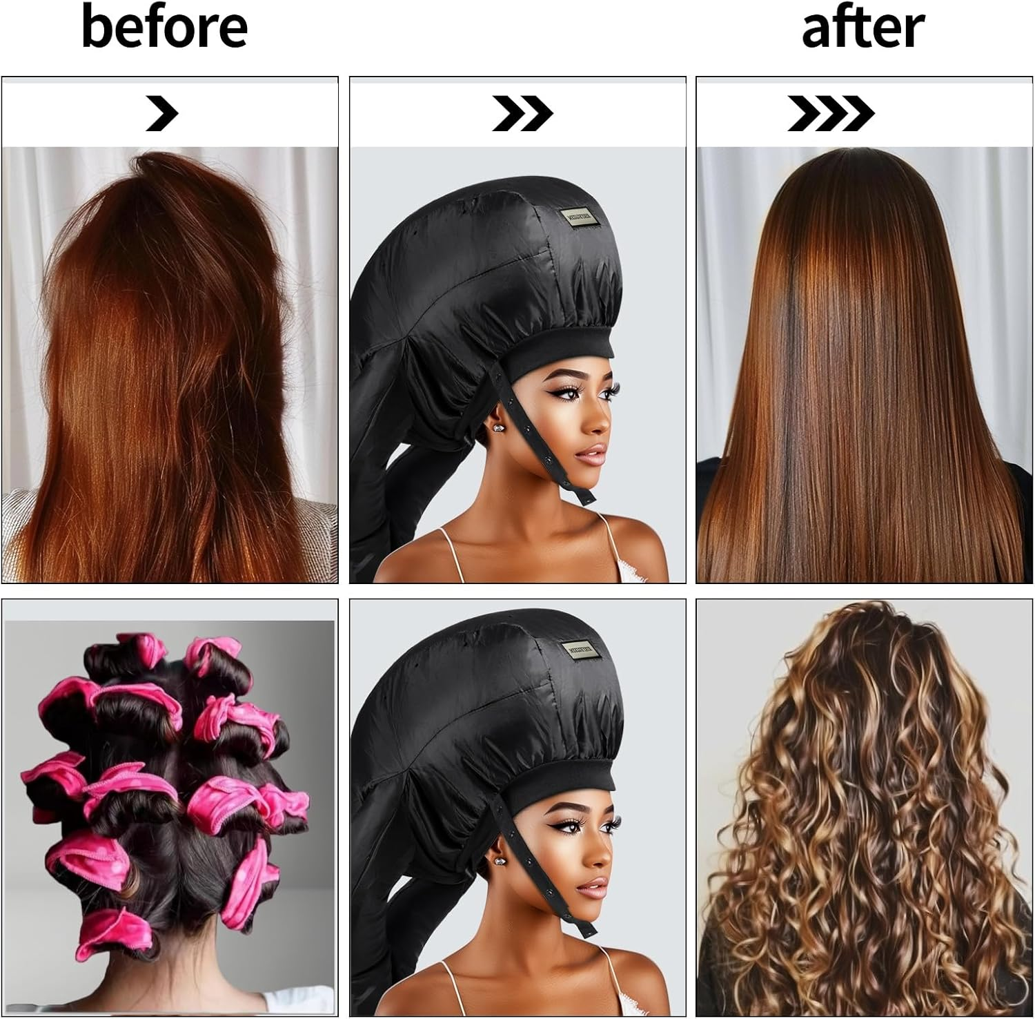 Hair Dryer Diffuser Attachment for Curly Hair,Portable Easy Use for Travel or Apartment,Curly Hair Diffuser Bonnet for Deep Conditioning at Home image number 3