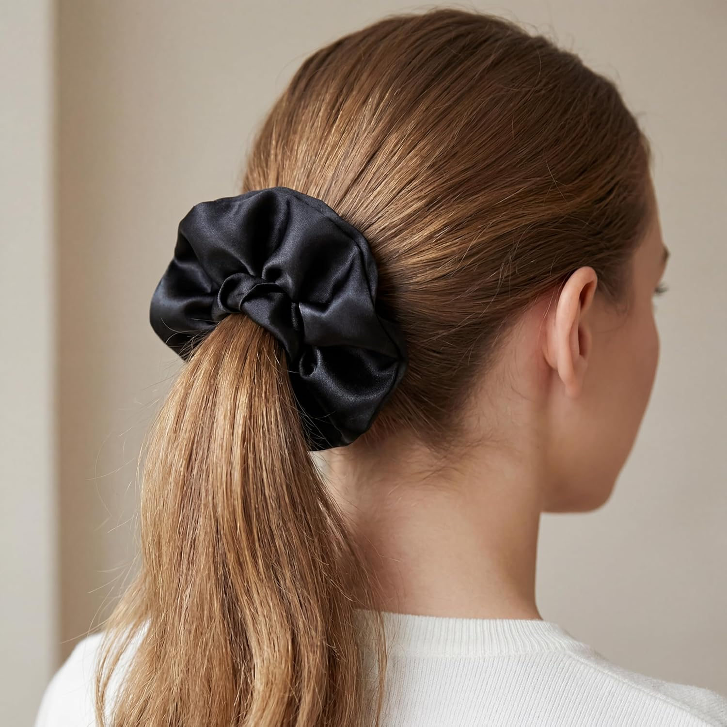 12 Pcs Silk Scrunchies, Soft Hair Accessories for Women & Girls, Elastic Hair Ties & Scrunchies for Women for Work, Yoga, Parties (Assorted Colours) image number 1