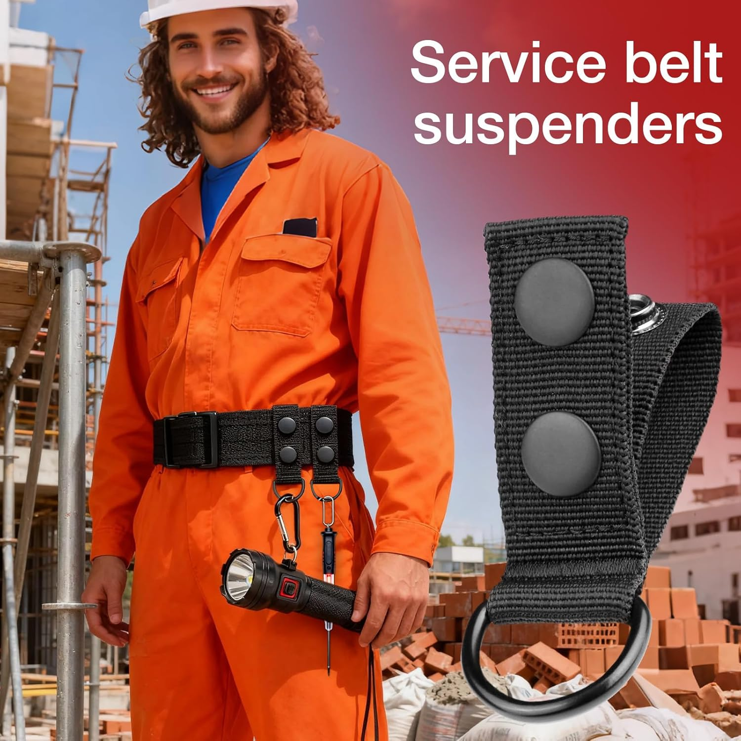 Duty Belt Keepers, 4 Pieces Belt Key Holder, Heavy Duty Strap Clips with Closure for Gear Organization, for Men Enforcement Officers Security Correctional Plumbing Mechanics Outdoor Work