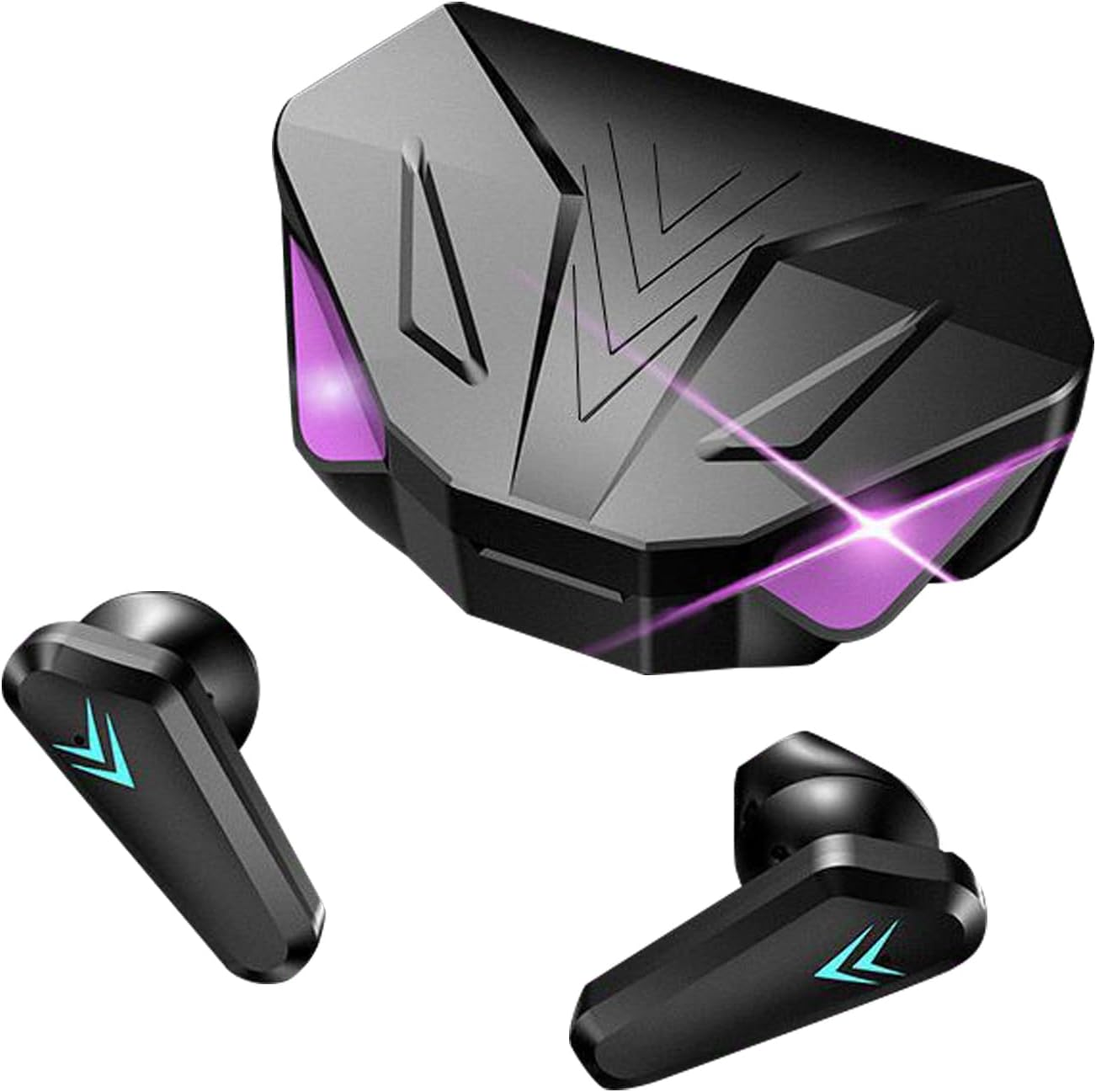 Jeruytgh Wireless Earbuds - Game Earbuds - Low Latency Earpiece with Light Mode Battery Display for Running Charging Women Work Sports Game Gym Phone image number 3