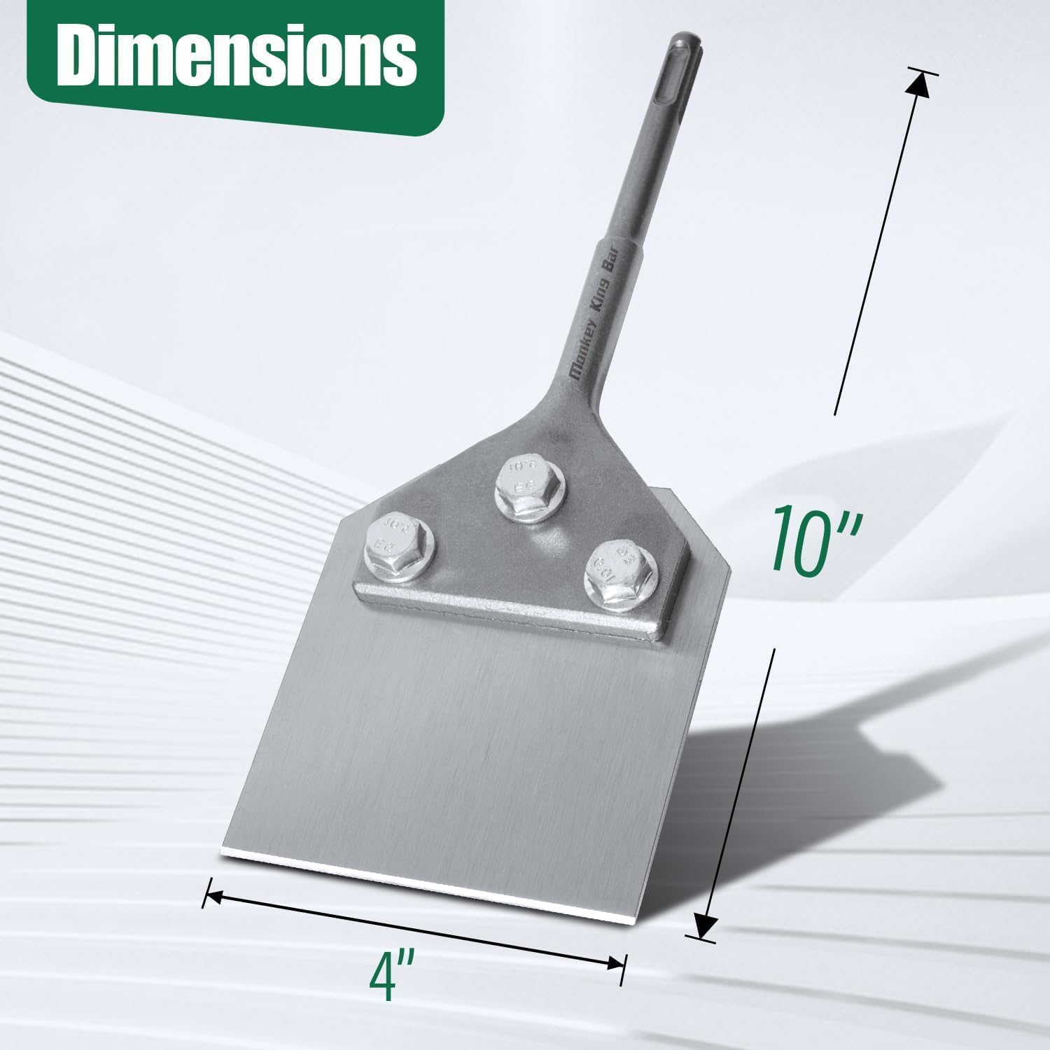 Monkeykingbar SDS plus Floor Scraper, Wide Tile Thinset Removal Tol, Floor Adhesives Remover Wall Scraper Works with SDS plus Rotary Hammer.Tile Scraper Tool (4 * 10") image number 5
