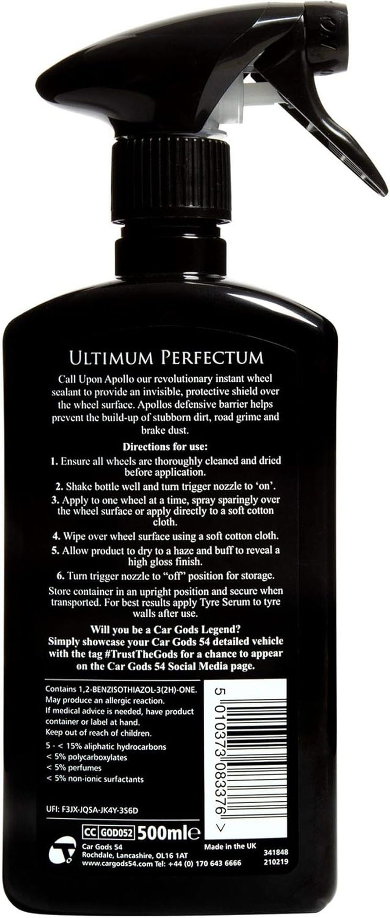 Car Gods Alloy Wheel Wax - Perfecting Polish, Preventing Rust and Repelling Grime with a Hydrophobic Formula - Suitable for All Painted Wheels - 500 Ml