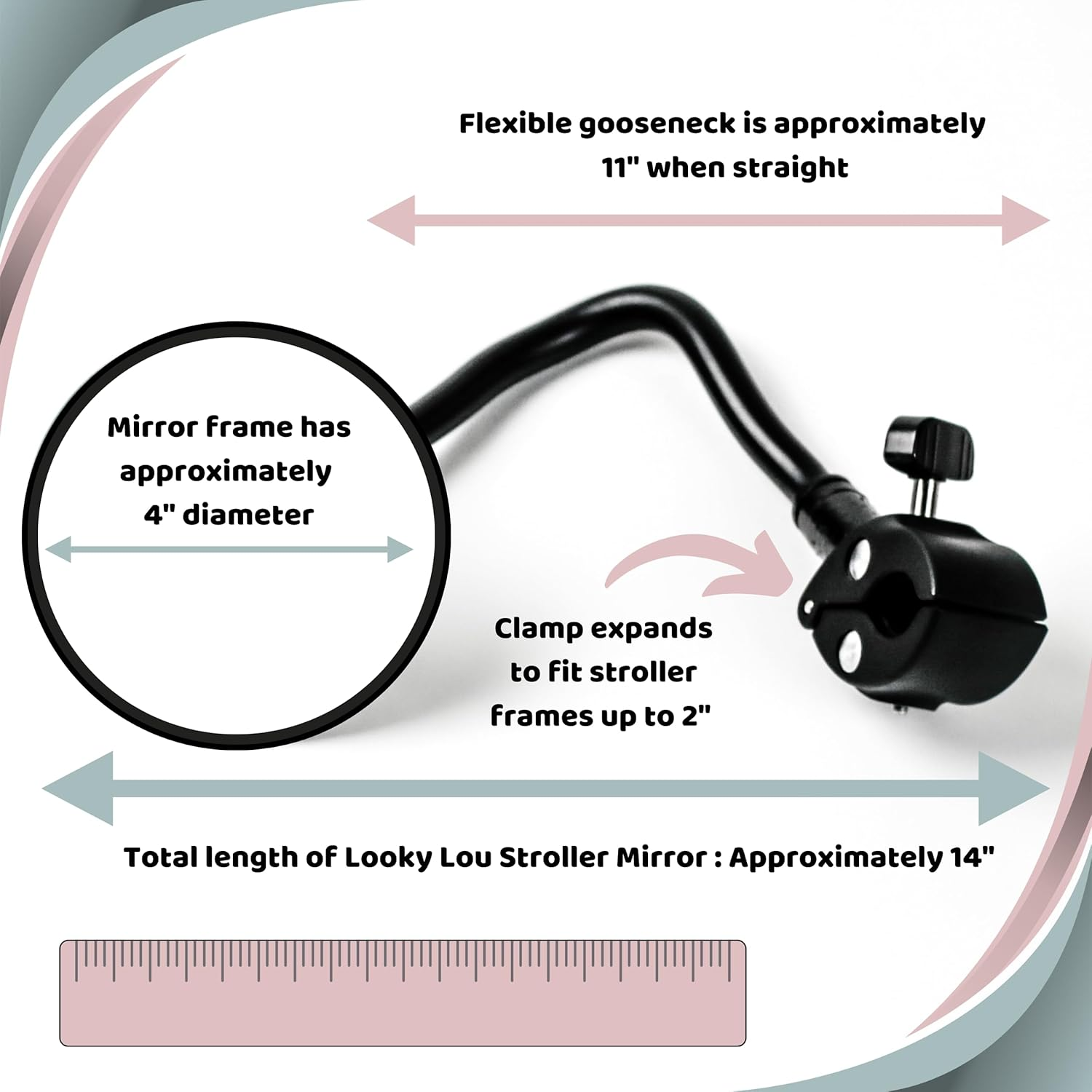 Looky Lou Stroller Mirror - See Baby'S Face in Forward-Facing Pram. Baby Must Haves/Baby Registry Must Haves - Perfect Baby Gift or Baby Gifts ; Use for Baby Travel and Toddler Travel. image number 1