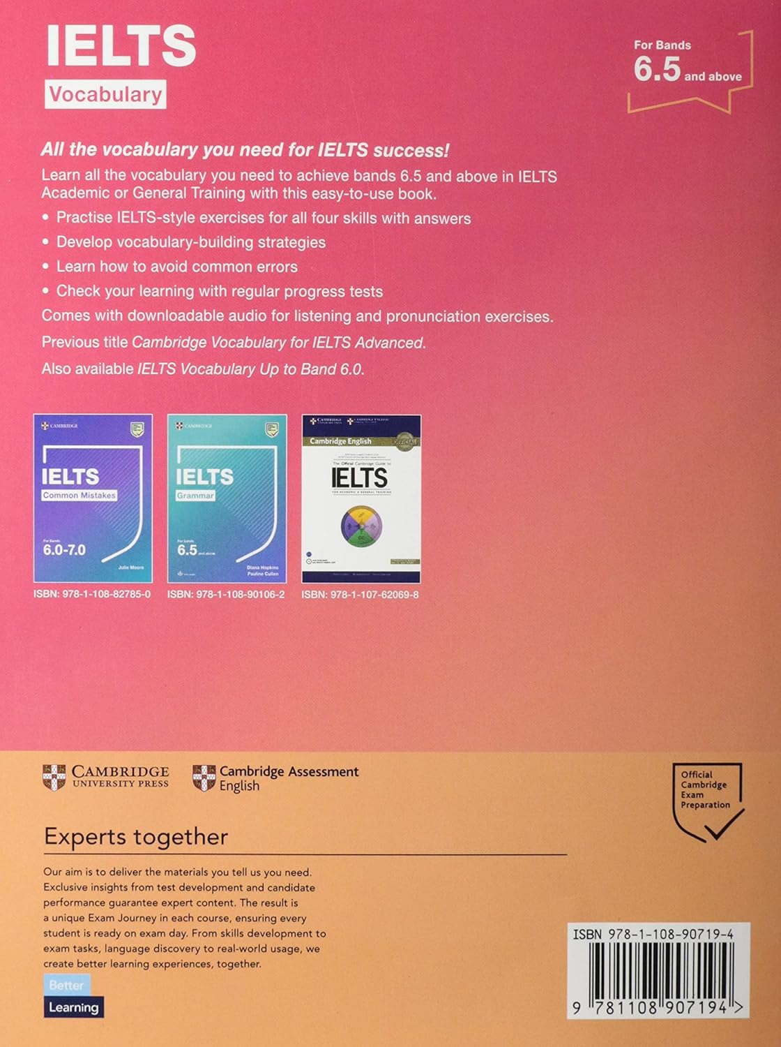 Cambridge IELTS Vocabulary for Bands 6.5 and above with Answers and Downloadable Audio - Paperback - 25 March 2021 image number 1