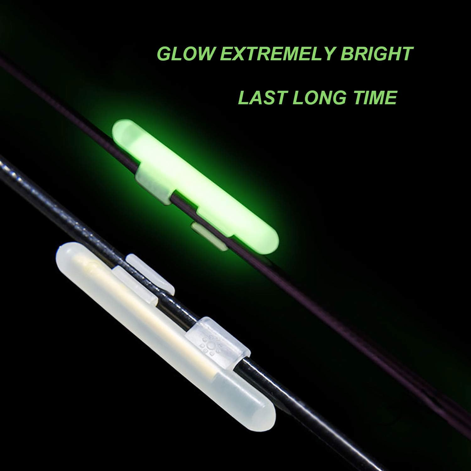 THKFISH Fishing Glow Sticks Rod Tip Glow Sticks Fishing Rod Floats Glow Stick Fishing Rod Night Fishing Light Fishing Green Fluorescent Light 100Pcs(50Bags) #M #L #XL image number 4