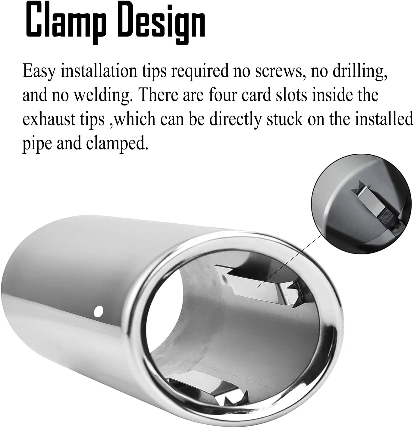 Dsycar Stainless Steel Car Exhaust Muffler Tip Pipes Covers for VW Volkswagen Jetta 2009-2018 / SAGITAR 2011-2015 / Polo 2012-2014 / Golf 7 2013-2015 (Silver) image number 1