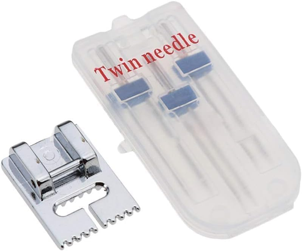 1 Set Twin Brother Stretch Machine Needle Double Twin Needles Pins Sewing Machine Double Needle for Brother Singer Sewing Machine Domestic Sewing Machine Sewing Machine Needles image number 3