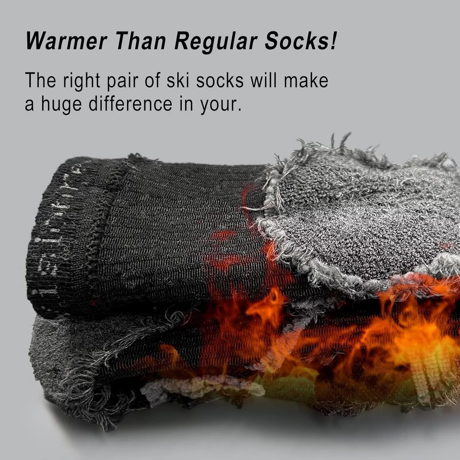 BLAZDEVE 2Pairs Ski Socks for Women Men, Thermal Knee High Snowboarding Skiing Socks, Breathable Compression Socks for Hiking, Snowboarding image number 3