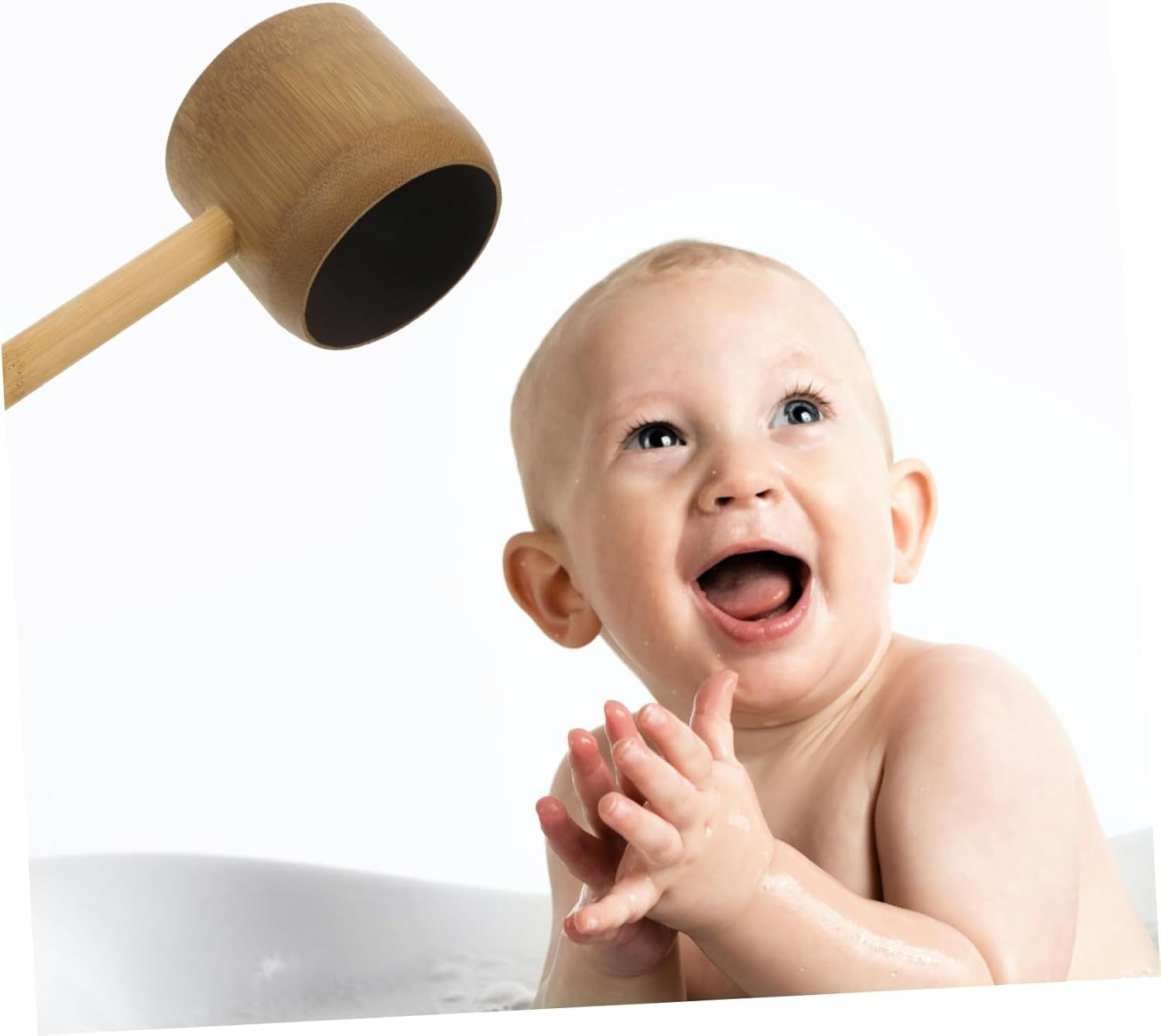 Healeved Bamboo Shampoo Spoon Dipper Water Bucket Indoor Watering Ladle Bath Cup for Rinsing Hair Shower Bucket Bathroom Mug Bath Rinser Cup Bath Water Cup Bathroom Shower Ladle Ladles