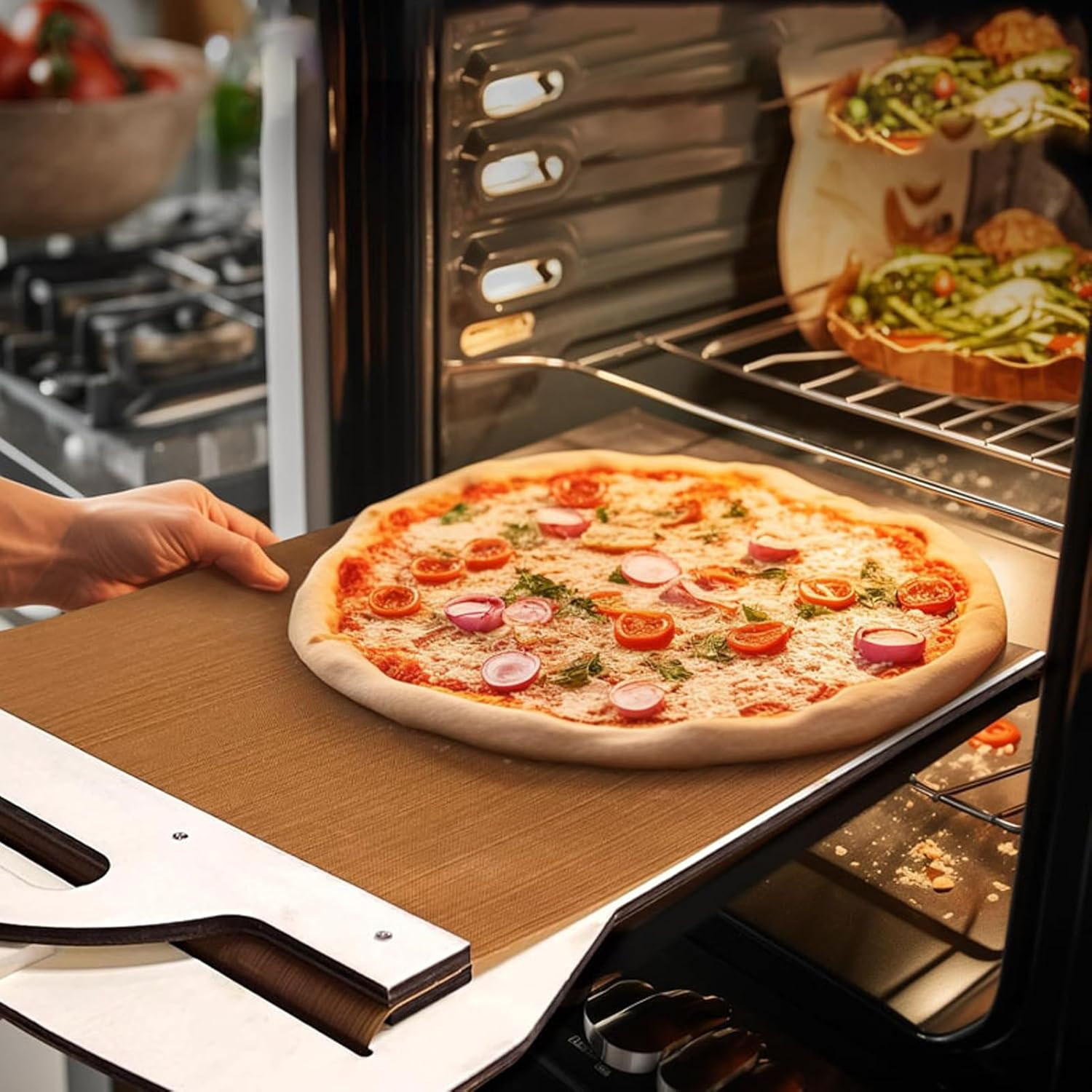 22Inch Sliding Pizza Peel, Pala Pizza Scorrevole Pizza Boards with Handle, the Pizza Peel That Transfers Pizza Perfect, Wood Pizza Spatula Paddle for Indoor & Outdoor Ovens image number 2