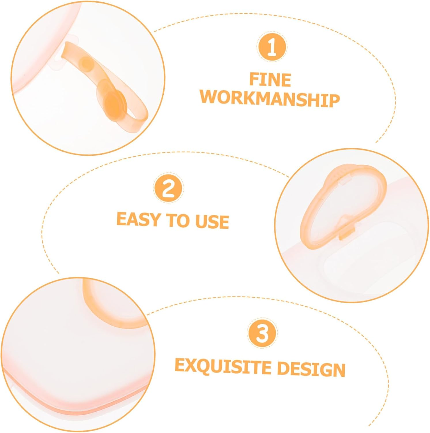 Portable Baby Wipes Case Lid, Infant Wipes Holder Box, White and Orange Plastic Tissue Storage for Travel and Outdoor Use image number 1