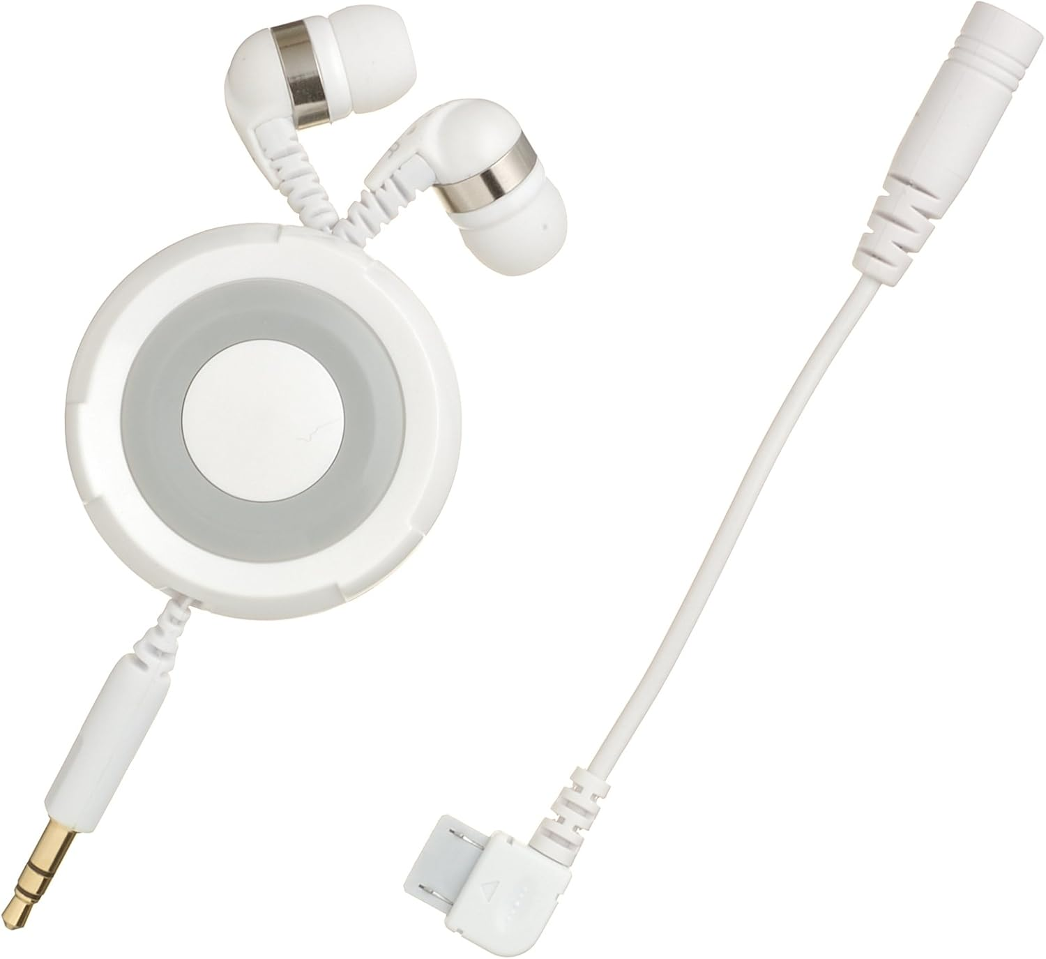 Yazawa MEP205W Cord Reel Earphone with Flat Cord White