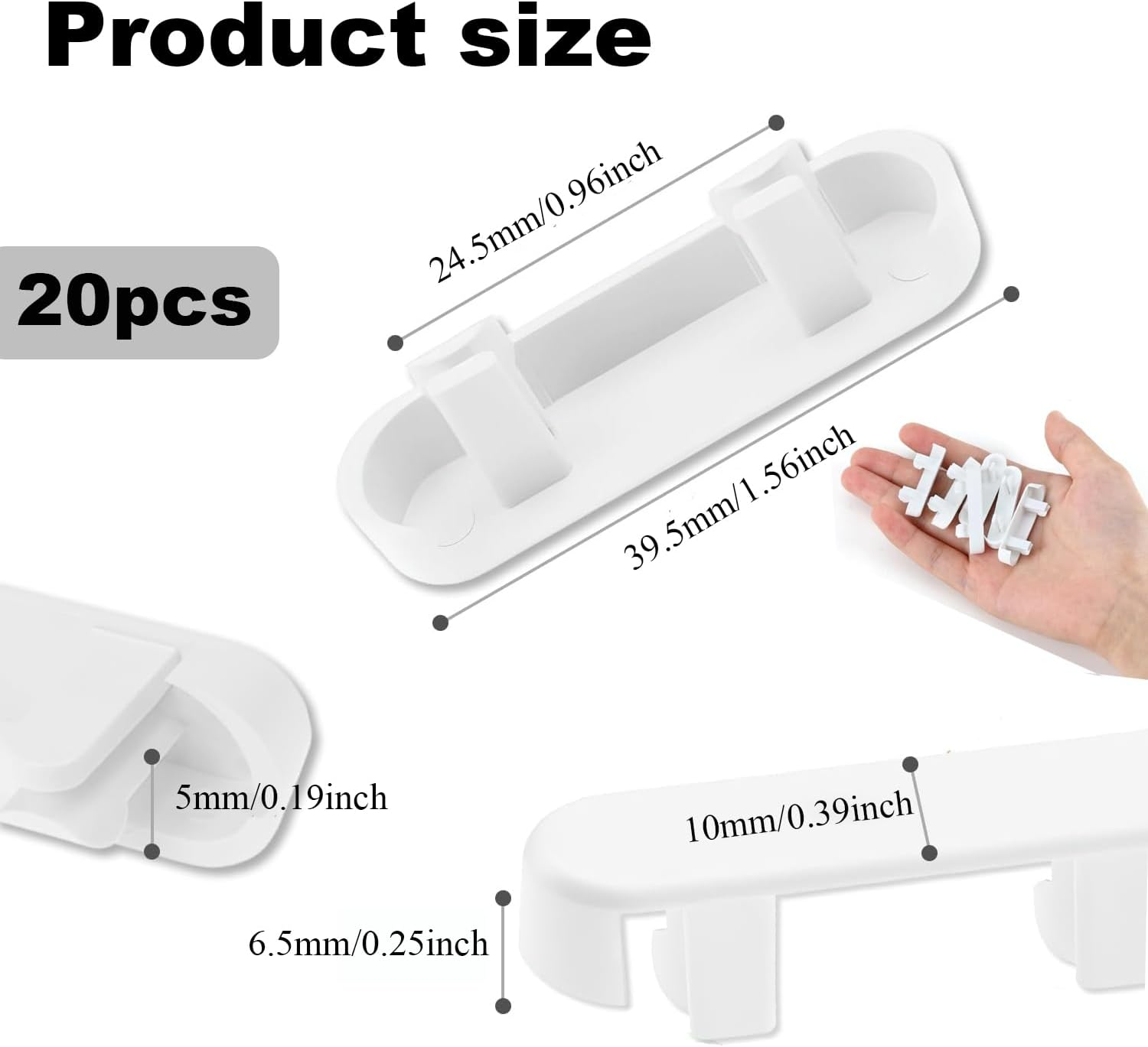 Xinghonyac 20 Pcs Weep Hole Covers, Window Drainage Cover Caps, Drainage Caps, Window Sill End Caps, Windows Sill Cover Hole Suitable for UPVC Window Fittings (White)