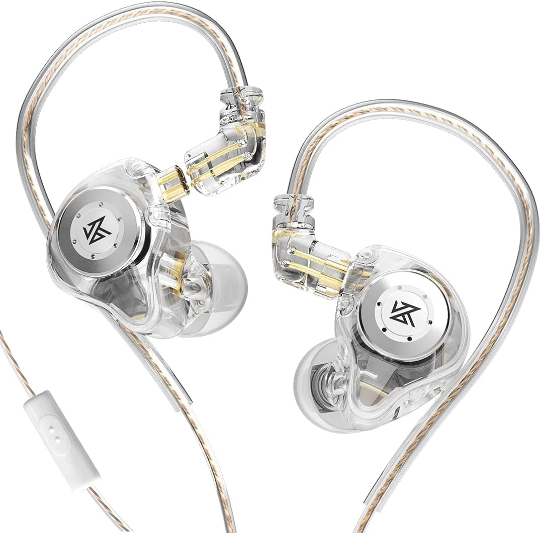 ERJIGO Edxpro KZ EDX In-Ear Monitors, Hifi Stereo Stage/Studio IEM Wired Noise Isolating Sport Earphones/Earbuds/Headphones with Detachable Cable 2Pin for Musician Audiophile (With Mic, Transparent) image number 7