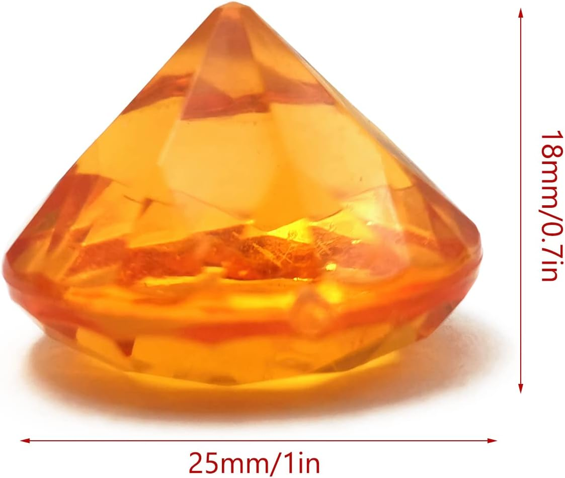 XHKDSYMC 100Pcs Clear Acrylic Diamonds 25Mm Wedding Table Scatters Gemstones Confetti for Vase Fillers,Floral Decor,Bridal Shower Decorations,Home Centerpieces,Candle Display (Multicolor)