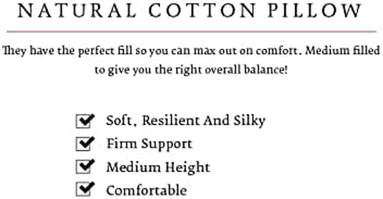 FLEW 100% Natural Cotton Filling Milky White Pillow Organic Smell Comfortable image number 5