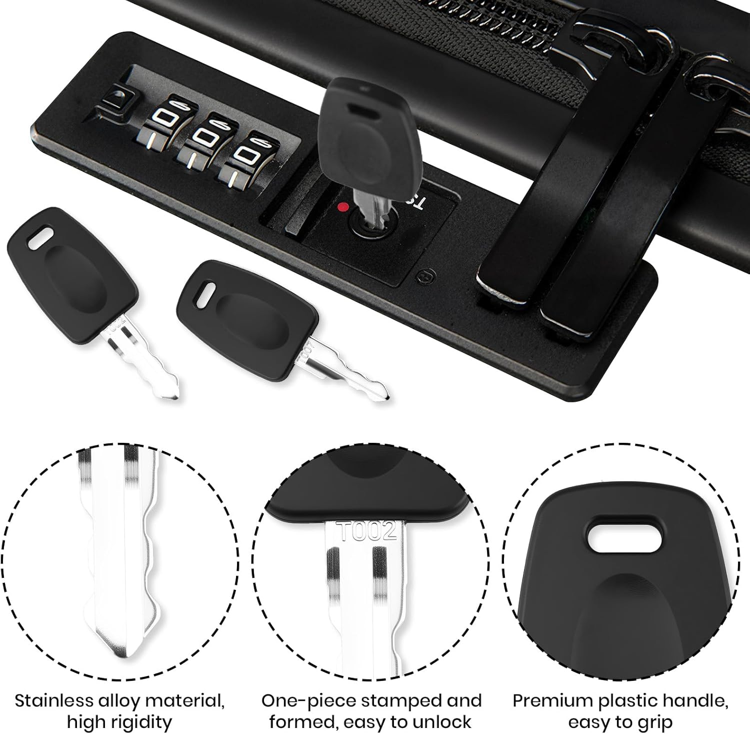 2 Pcs TSA002 TSA007 Master Key, Universal Luggage Lock Keys with Key Rings, Travel Accessories for TSA Approved Suitcase Locks Emergency Unlocking Tool for Backpacks & Baggage image number 4
