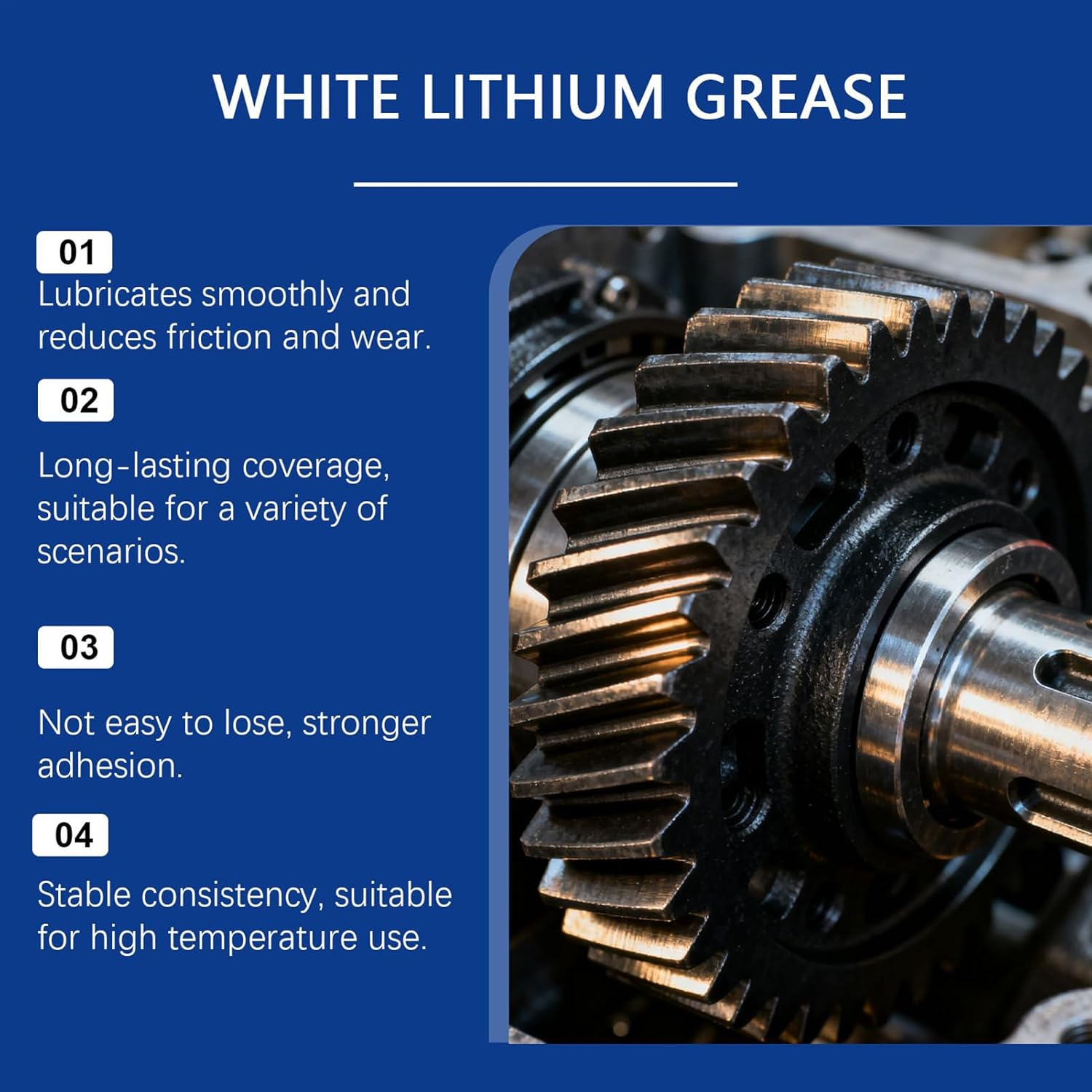 White Lithium Grease Car Door,Waterproof Gear Lubricating Cream | Gear Lubricant Grease | for Car Owners Automotive Enthusiasts Garage Technicians Fleet Maintenance Auto Restorers Metal image number 1