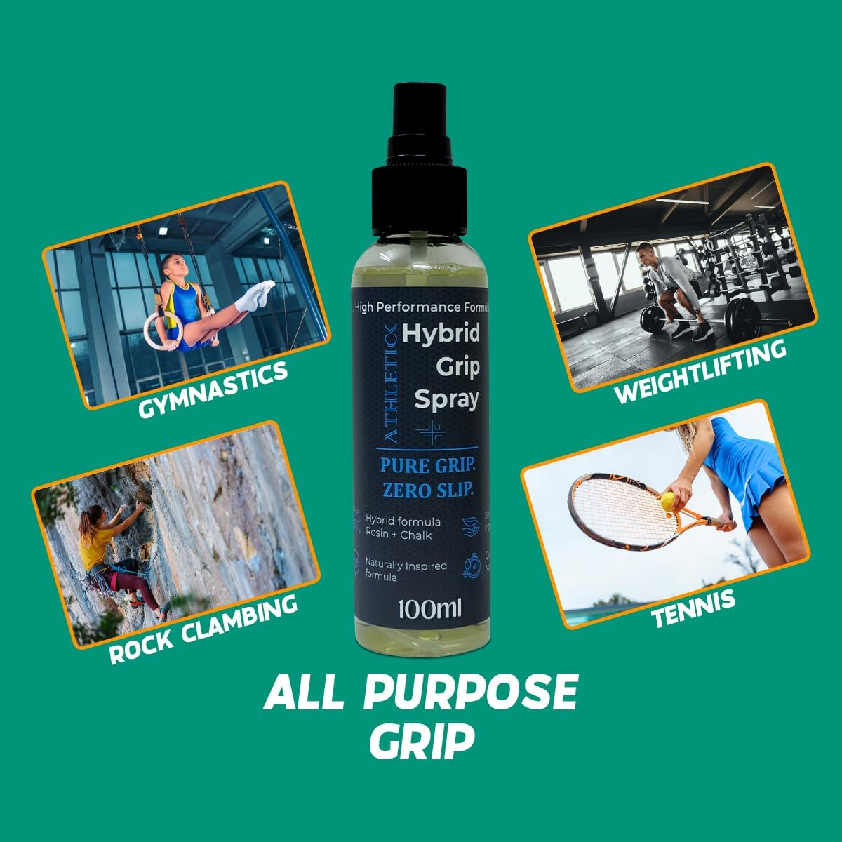 Athletick Hand Grip Strengthener Spray&ndash; Gym Accessories for Pull up Bar, Calisthenics, Exercise & Fitness Equipment, Grip Strength Trainer, Tennis Grip, Golf Grip Trainer, Pickleball image number 4