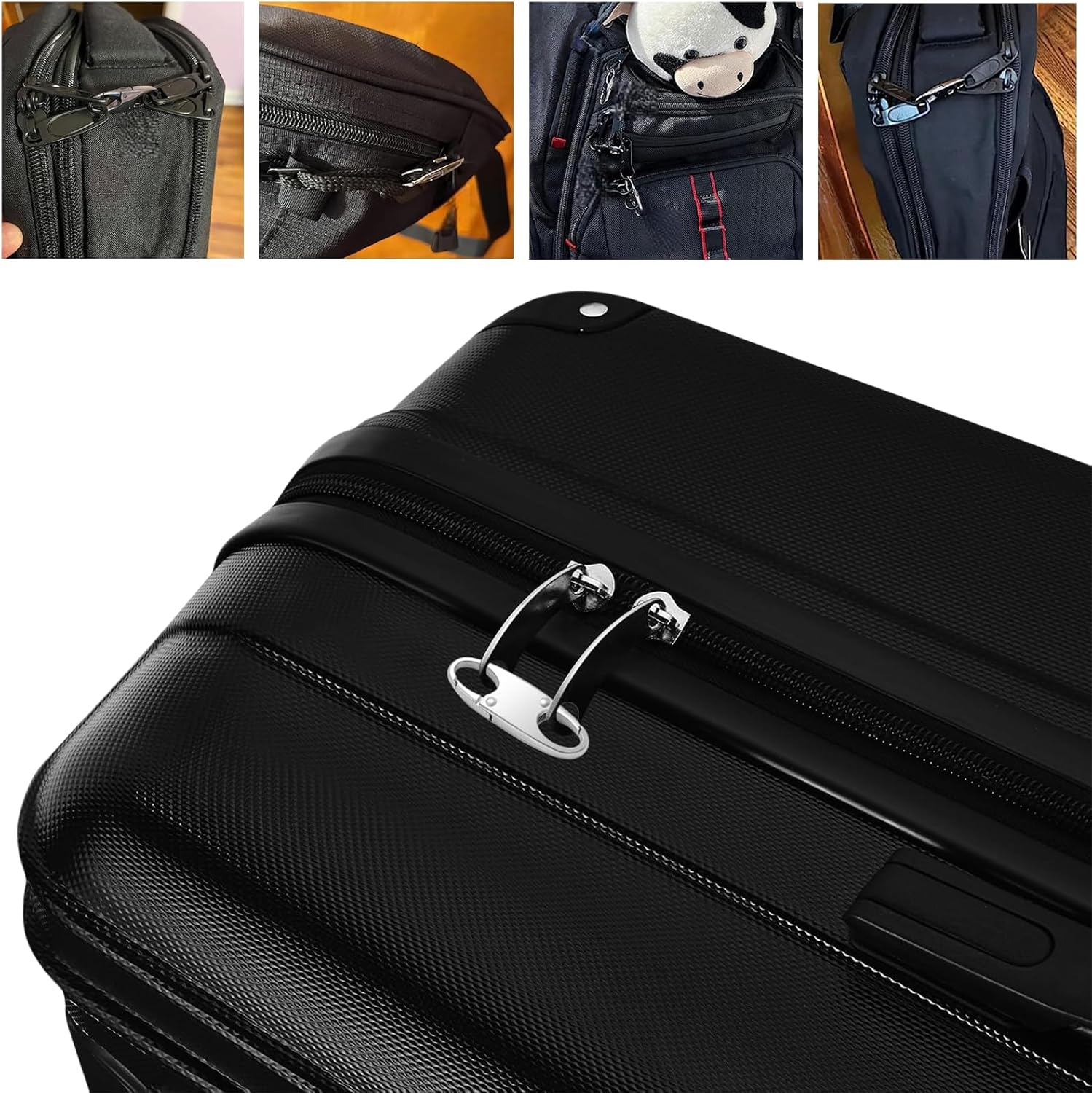 Treayes 12 PCS anti Theft Zipper Clips, Detachable S Shaped Double Side Small Zipper Connectors for Backpacks, Ideal for Traveling and Camping image number 3