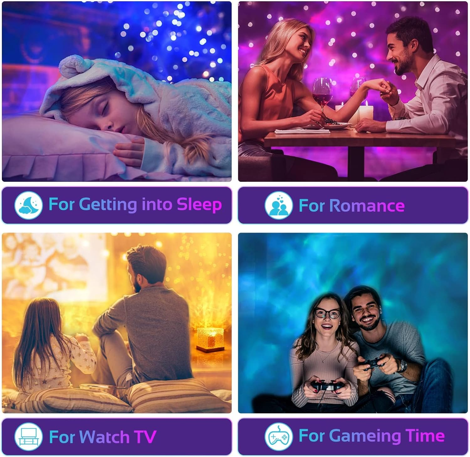 Northern Lights Lamp, 16 Color Northern Lights Ocean Wave Projector Light, Waveqube Lamp, Ocean Wave Ceiling Projector, Galaxy Projector Night Light for Bedroom