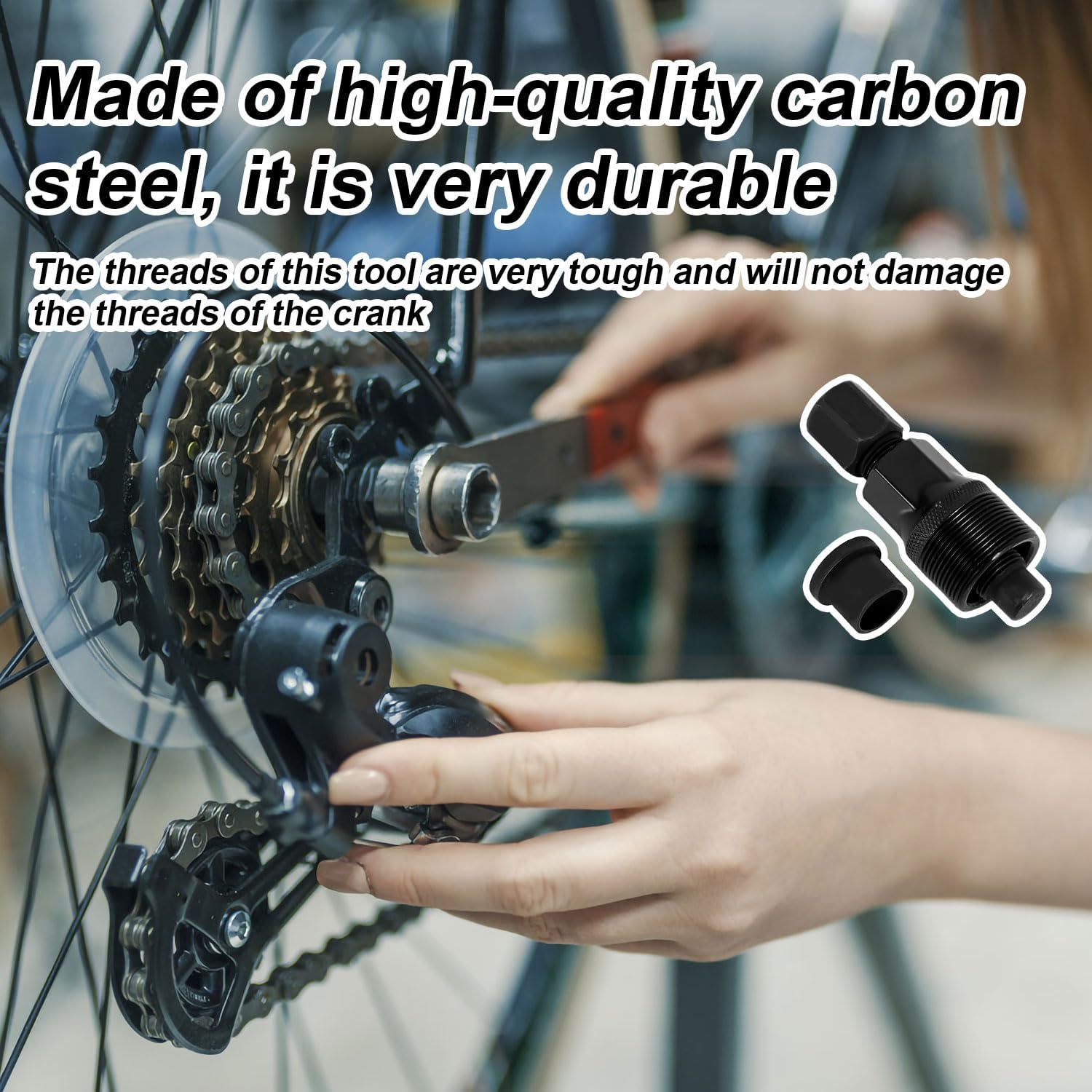 Gosknor 2 Sets Bicycle Crank Puller, Crank Arm Puller Bike Crank Removal Tool Crank Remover for Bicycle Repair & Maintenance (Black)