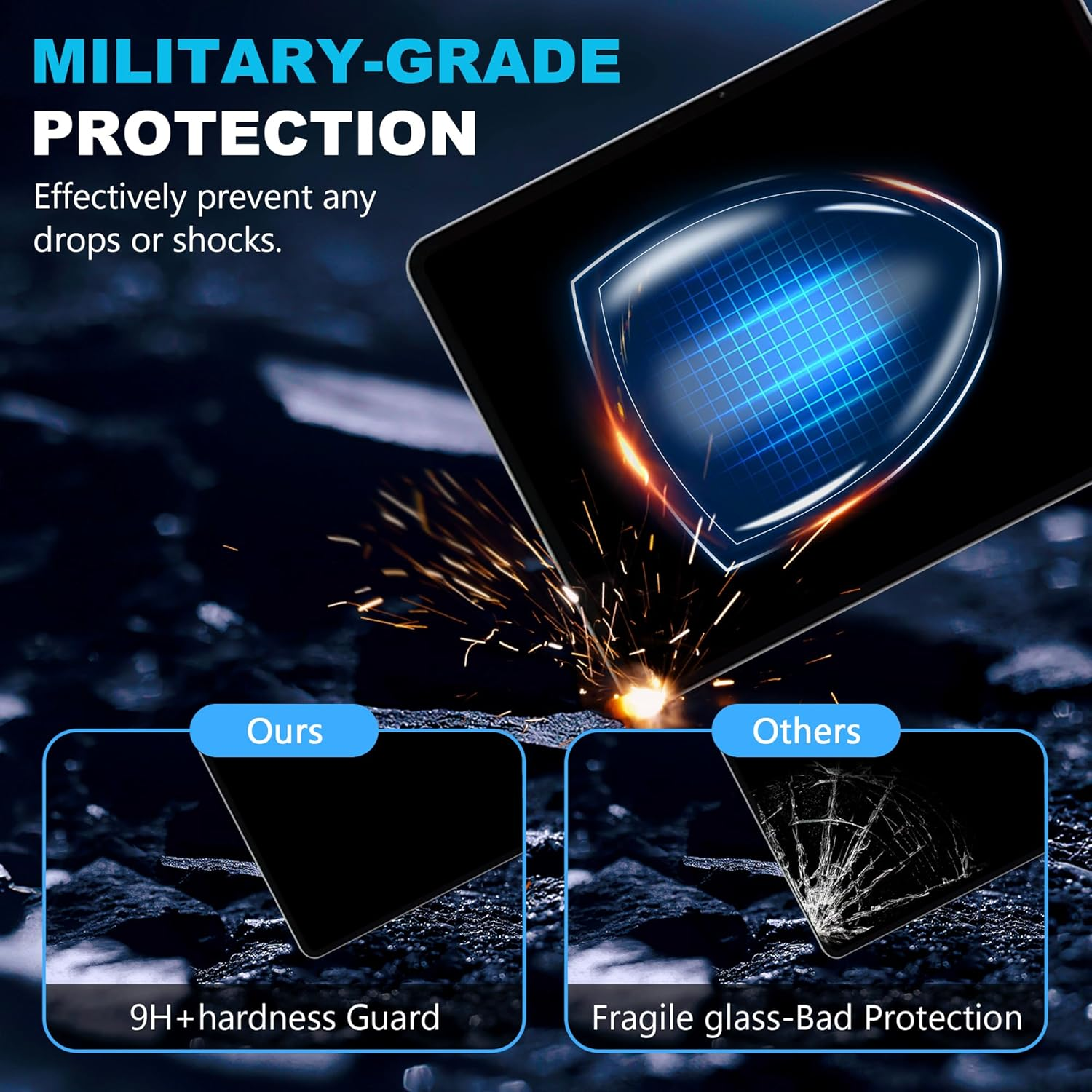 FDHYFGDY Pack of 2 Screen Protectors for Oneplus Pad 3 Tempered Glass Screen Protector, Camera Protection and Glass Screen Protector, 9H Hardness, Anti-Bubble HD Screen Protector image number 5