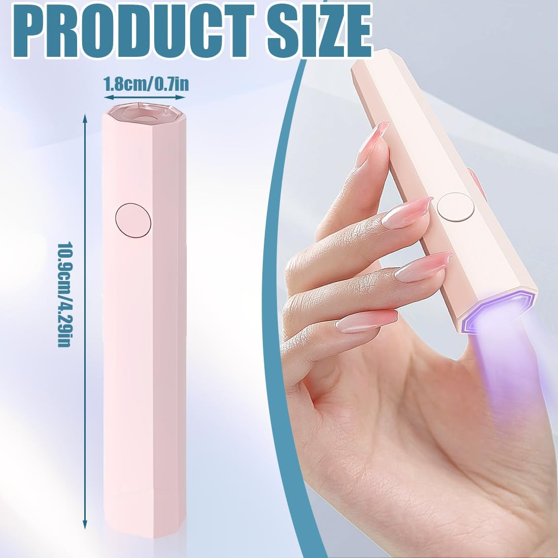 Tomedeks 1 X Mobile Phone Mini LED Nail Lamp, 2 Time Keeping Modes, for Gel Nail Polish, Quick Curing of Nail Glue image number 5
